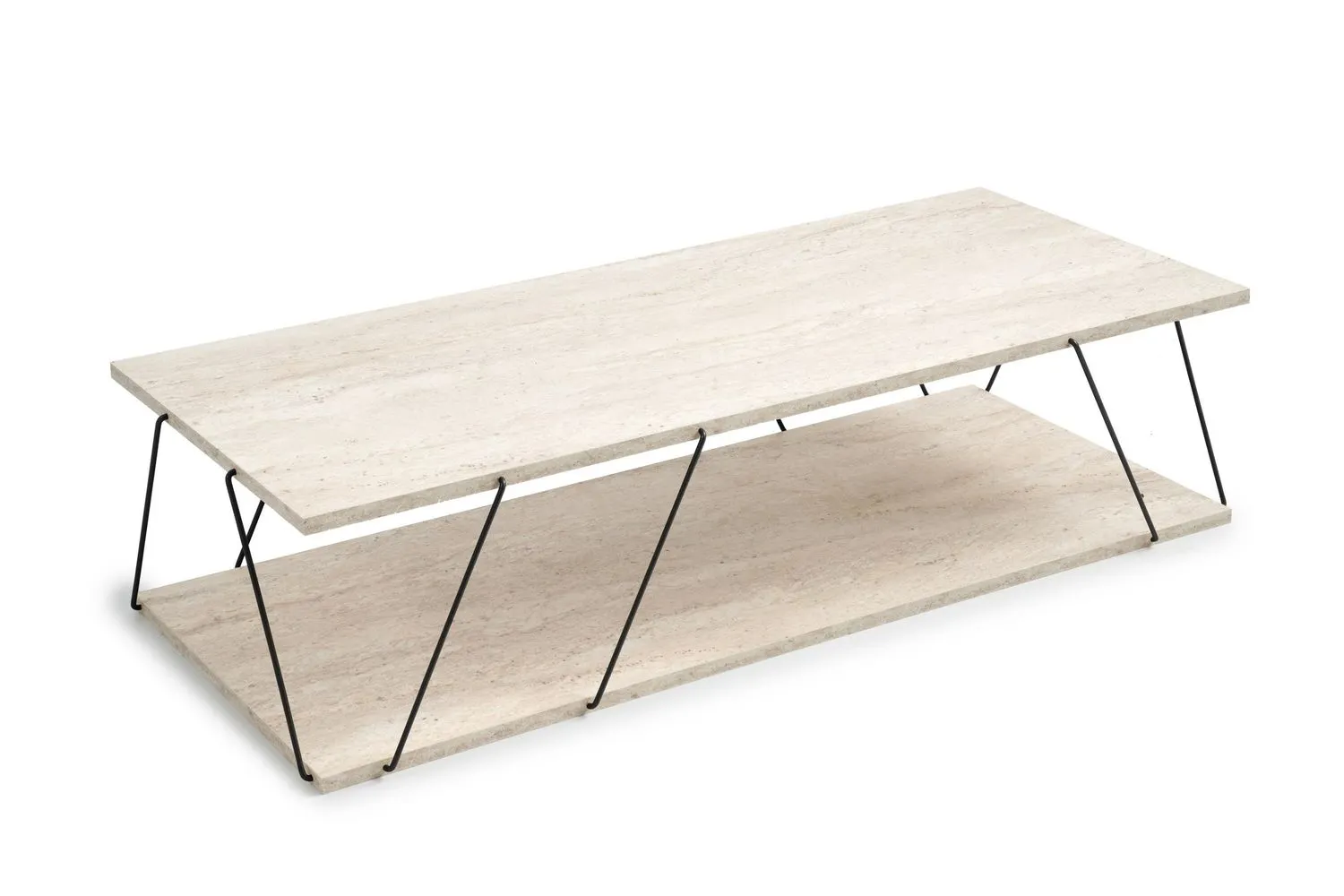 Ława-stolik kawowy LABRANDA 120x50 z efektem kamienia czarny stelaż - ASI_854KLN4759