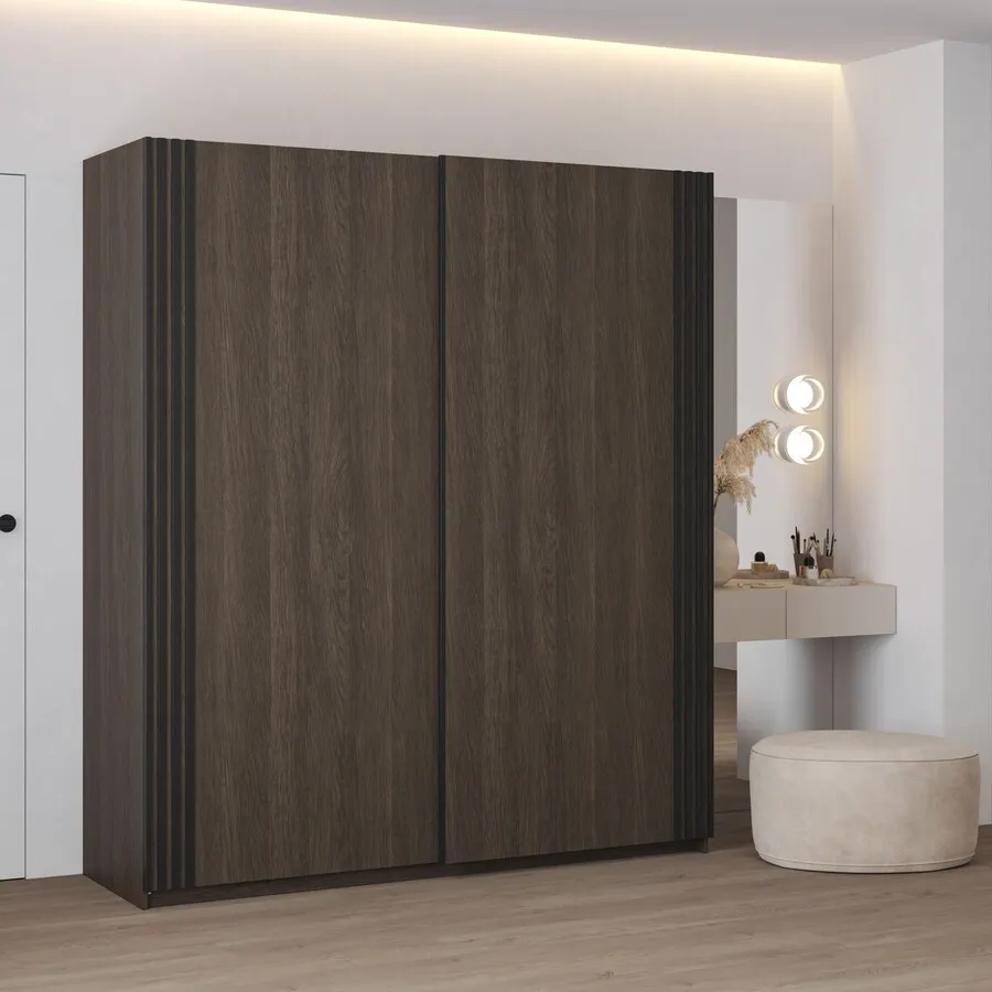 Szafa przesuwna z lamelami NIVA 180cm dąb dunin - 24DWOE16