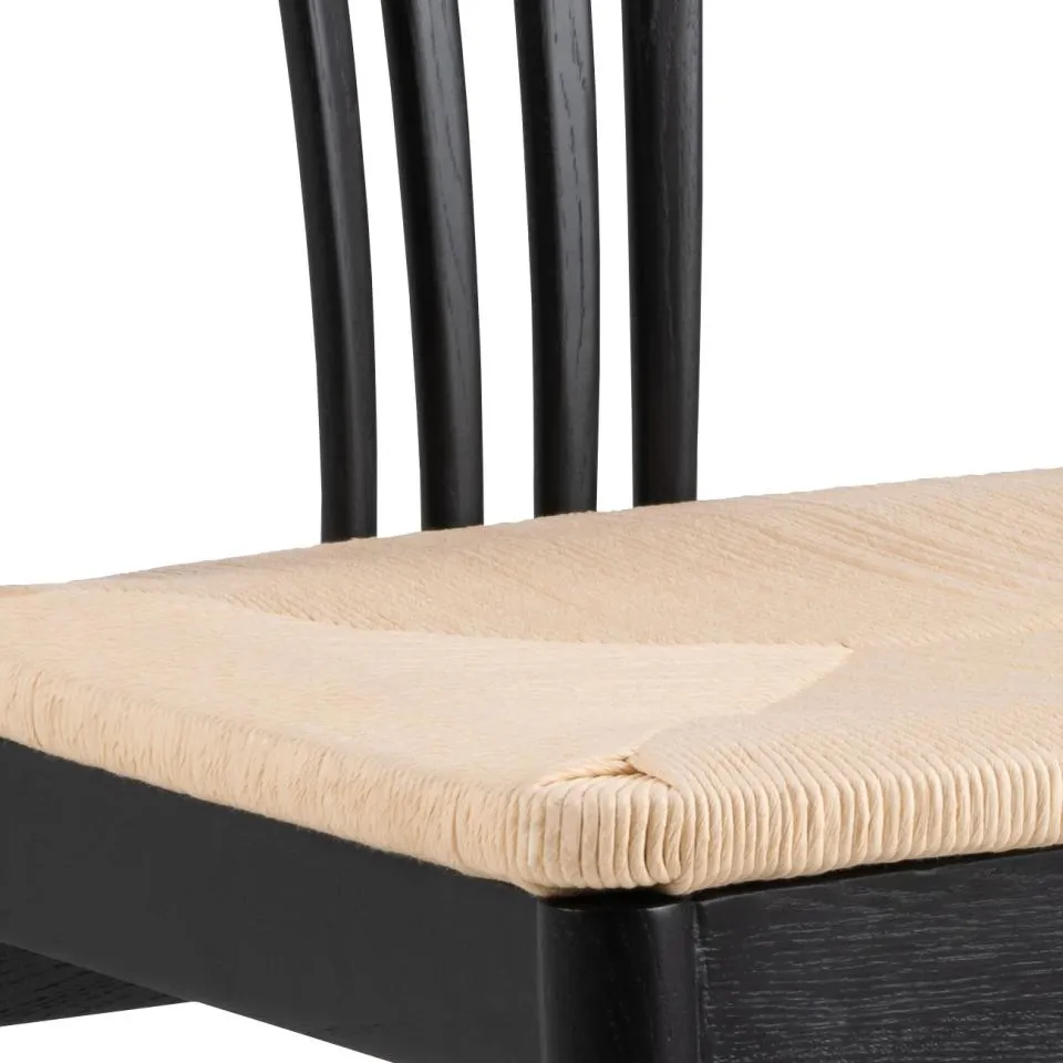 Krzesła drewniane COUNTRY 2 sztuki ciemny dąb/beżowa plecionka - 0000101882