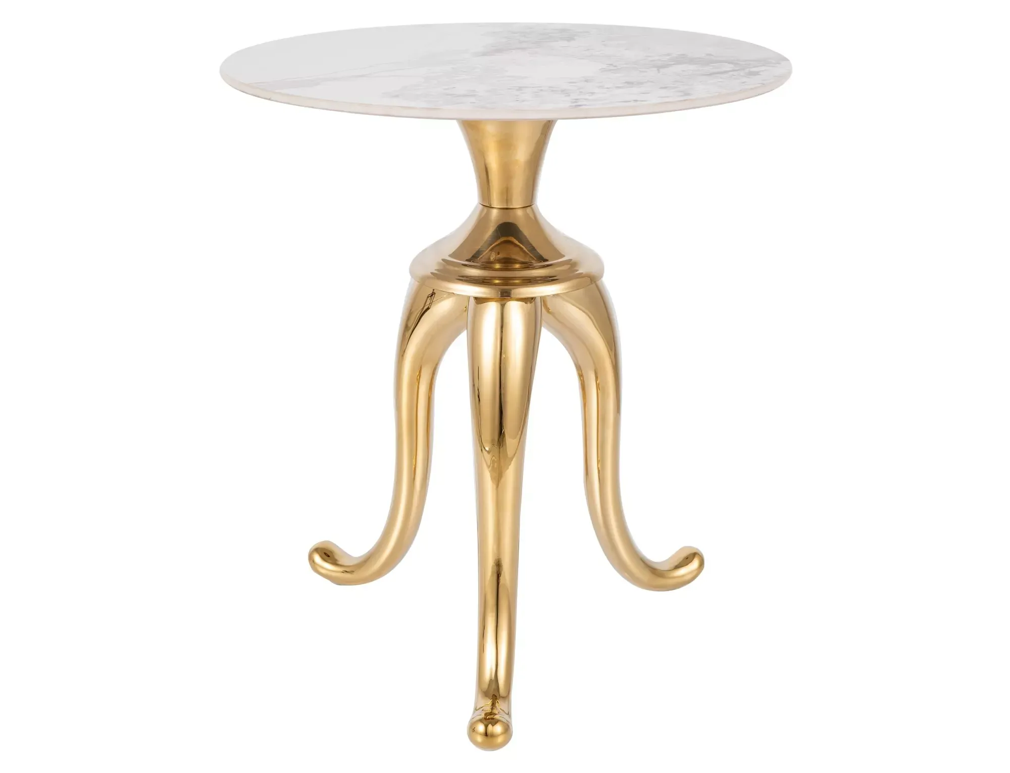 Ława okrągła SNAKE 48 cm biało-złota Ława okrągła SNAKE 48 cm biało-złota