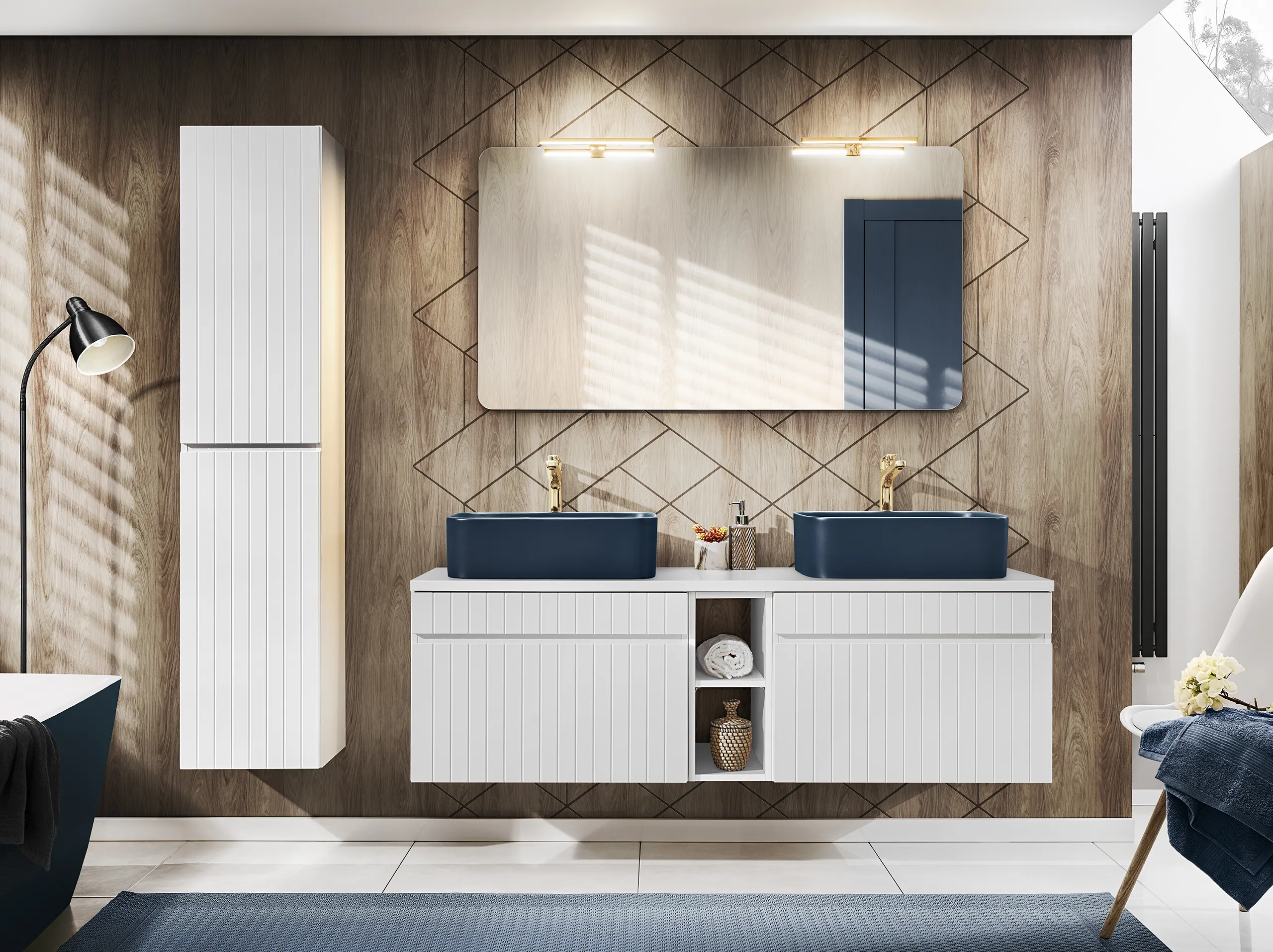 Regał łazienkowy ICONIC 20cm, biały 46x44x20cm - ICONIC_WHITE_81-01-A