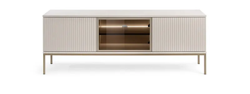 Szafka RTV z oświetleniem SENTO 1 pkt. LED cashmere - SENTO_RTV154_CASHMERE