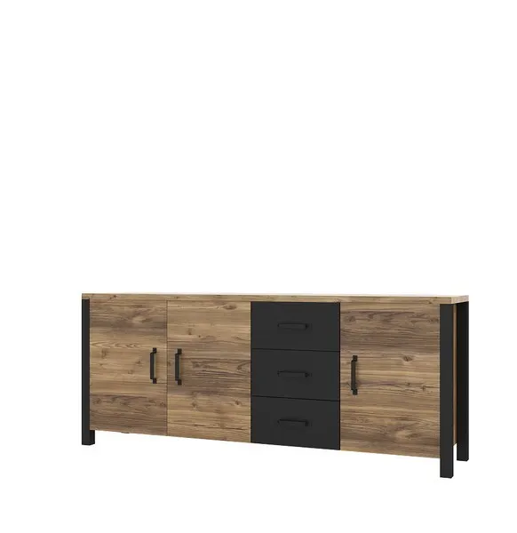 Komoda 3-drzwiowa OLIN 192 cm czarna appenzeller