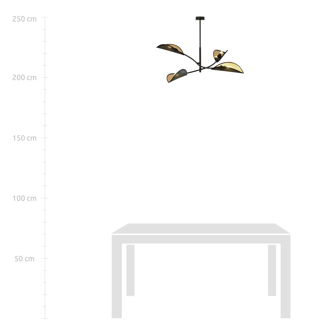 Lampa wisząca LOTUS 4 czarny złoty — zdjęcie 7