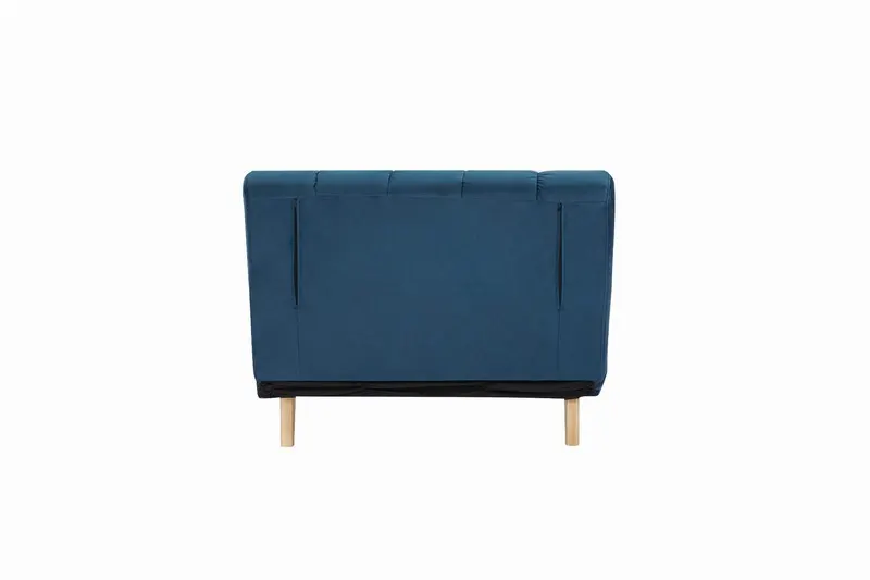 Fotel rozkładany BILLY VELVET niebieski tap.188/buk - BILLYVN