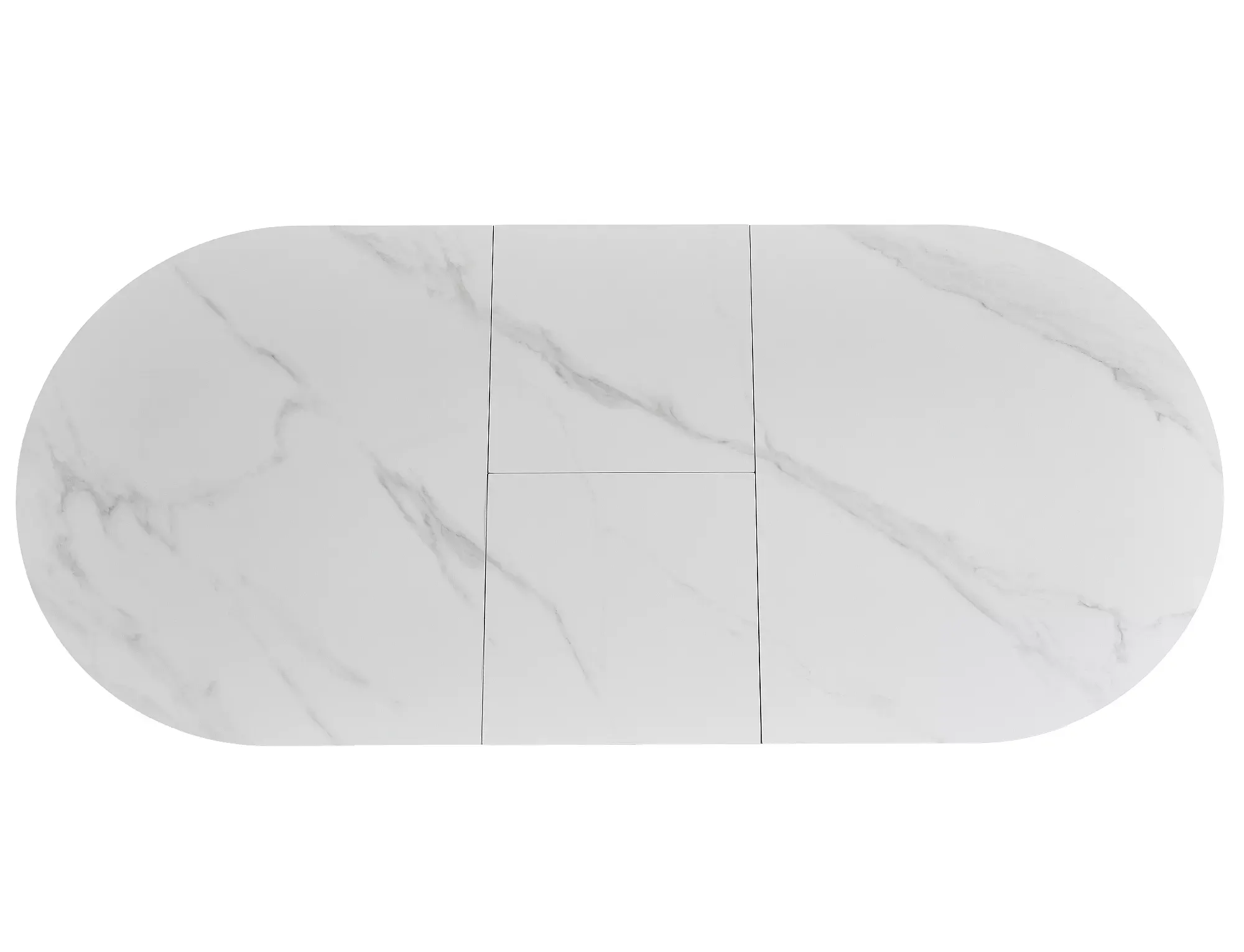 Stół rozkładany owalny GASTON CERAMIC 80x140-180 biało-czarny - GASTONBC140