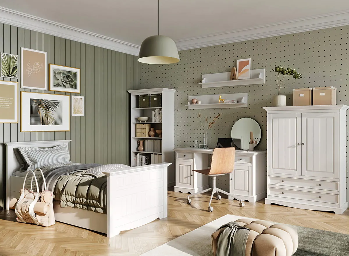 Regał sosnowy BELLUNO ELEGANTE biały - PL007B