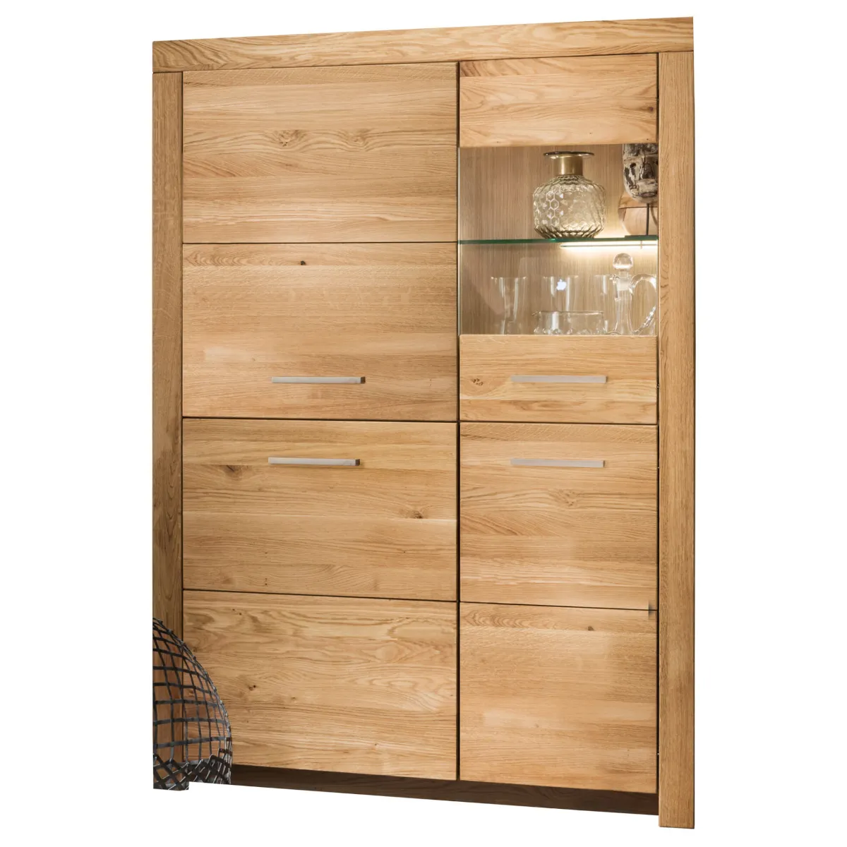 Kredens 2-drzwiowy dębowy z przeszkleniem DOVE 102x141 II-Prawy - GK_1031690411