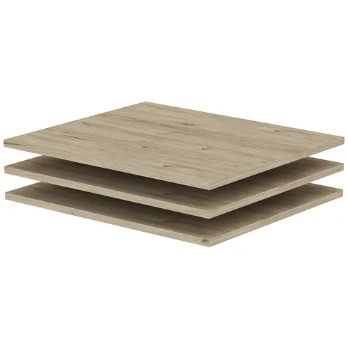 Półki do szafy BERNO 120 (zestaw 3 sztuk) Kolor Jackson Hickory Stolik kawowy, Meble, Tabela, Drewno, Sklejka