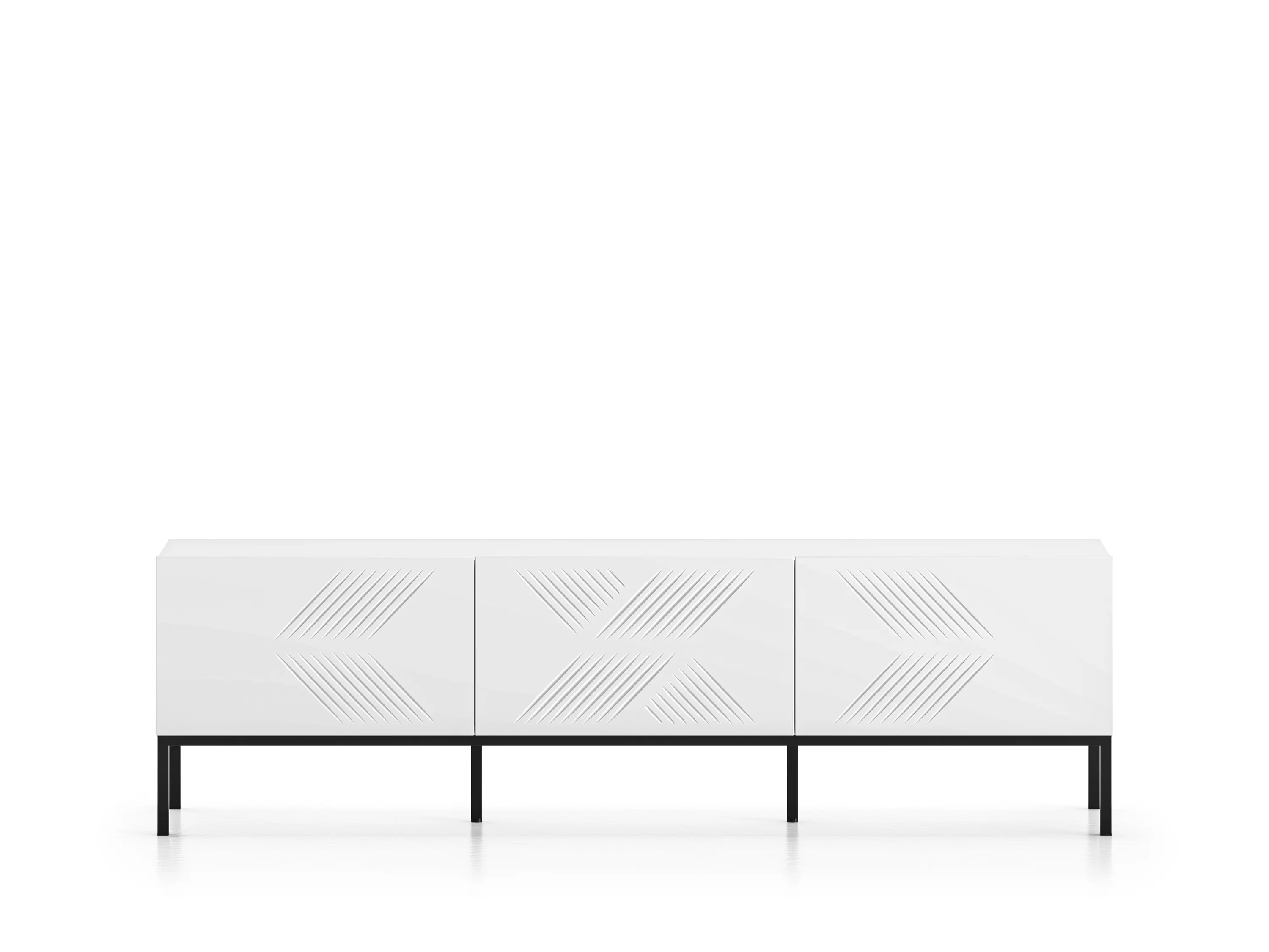 Szafka RTV z 3 klapami CLEARING 04 biały alpejski, podstawa-czarny - 1CLEA04-001-01