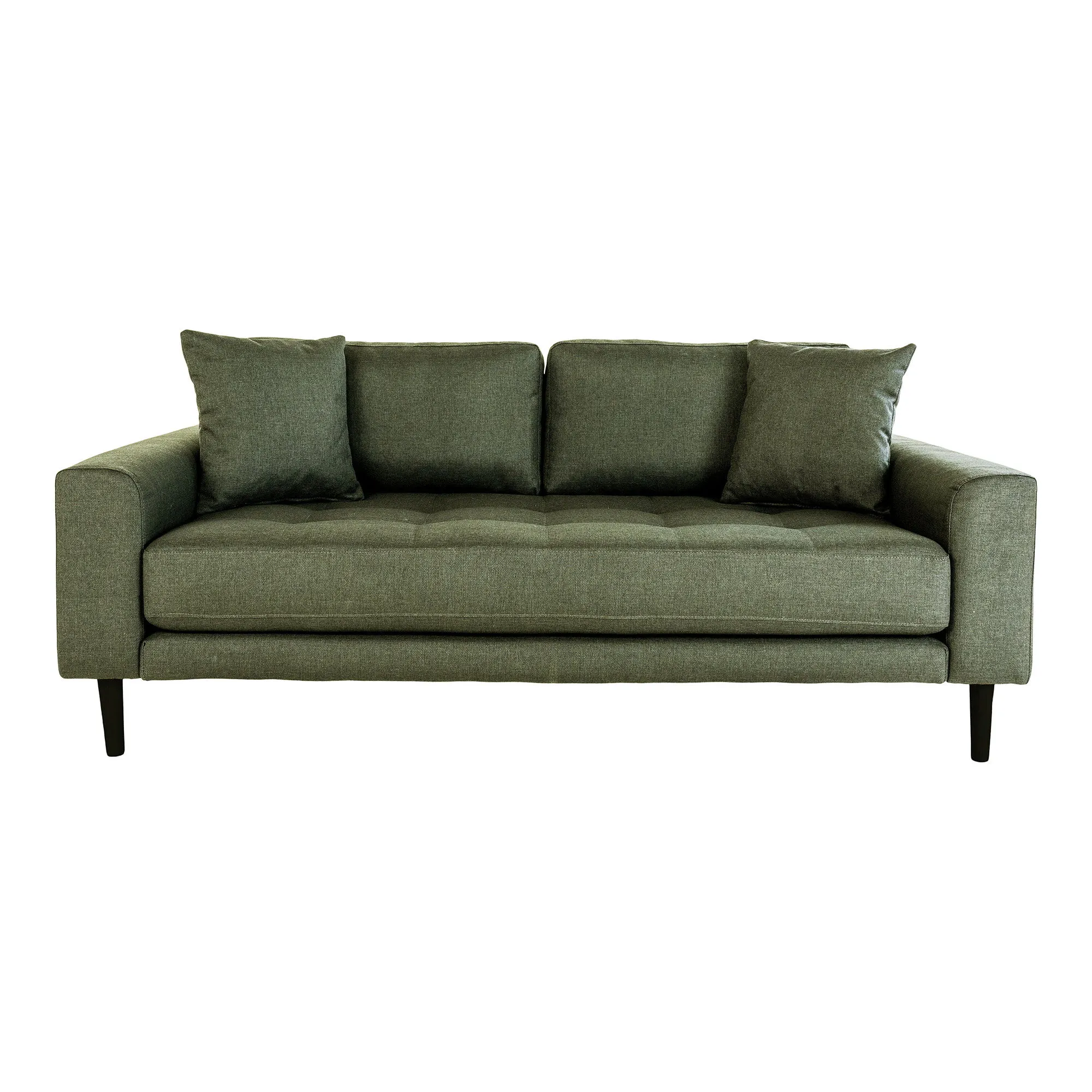 Sofa wypoczynkowa 2,5-osobowa LIDO oliwkowa, czarne nóżki