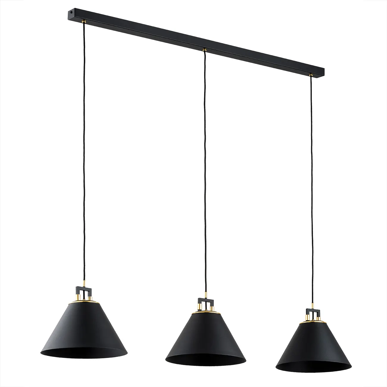 Lampa wisząca ORTE metalowa czarna mosiądz 126x106cm - 6174