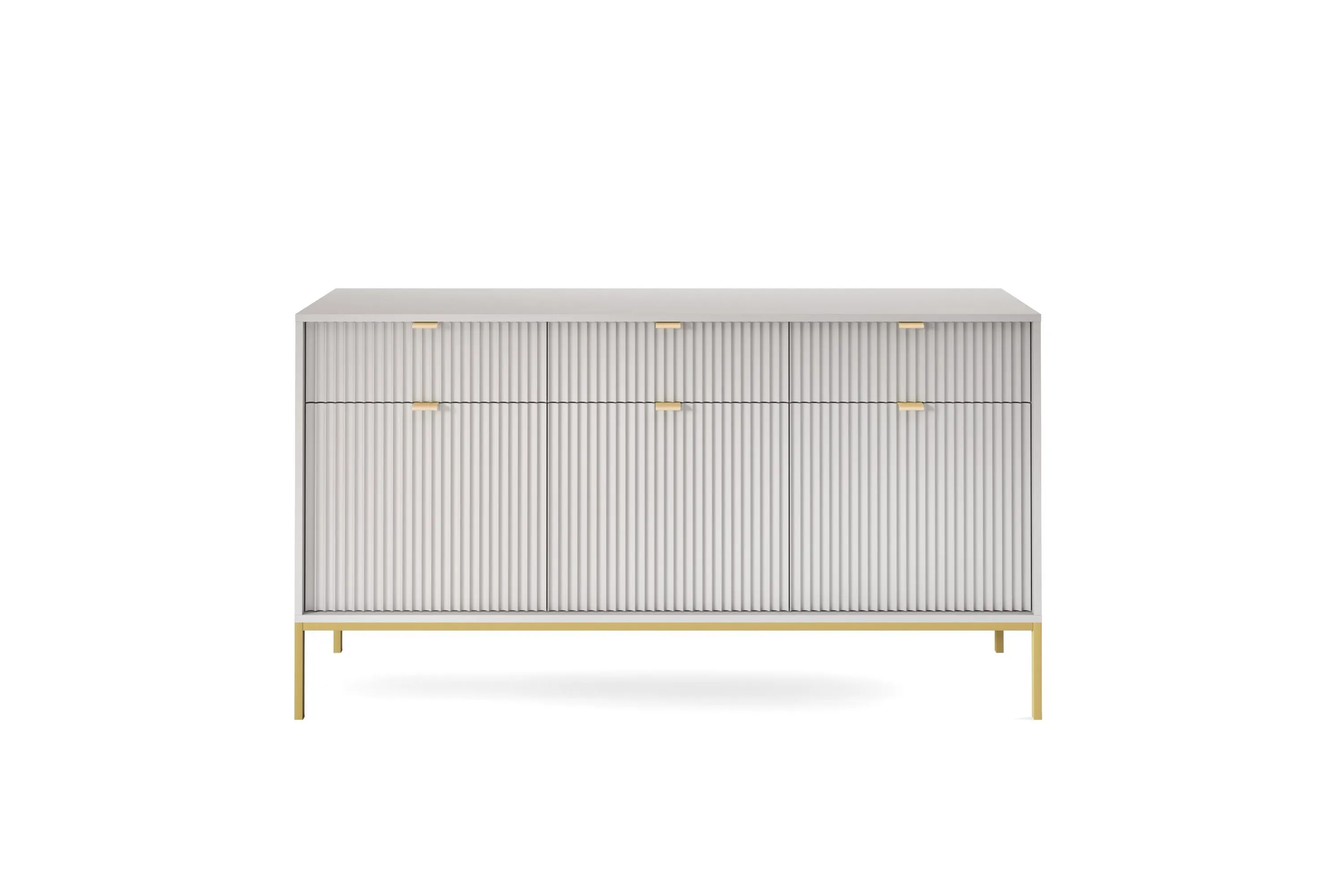 Komoda 3-drzwiowa z 3 szufladami NOVA Szary, Złoty - NOVA_KSZ154_SZZL