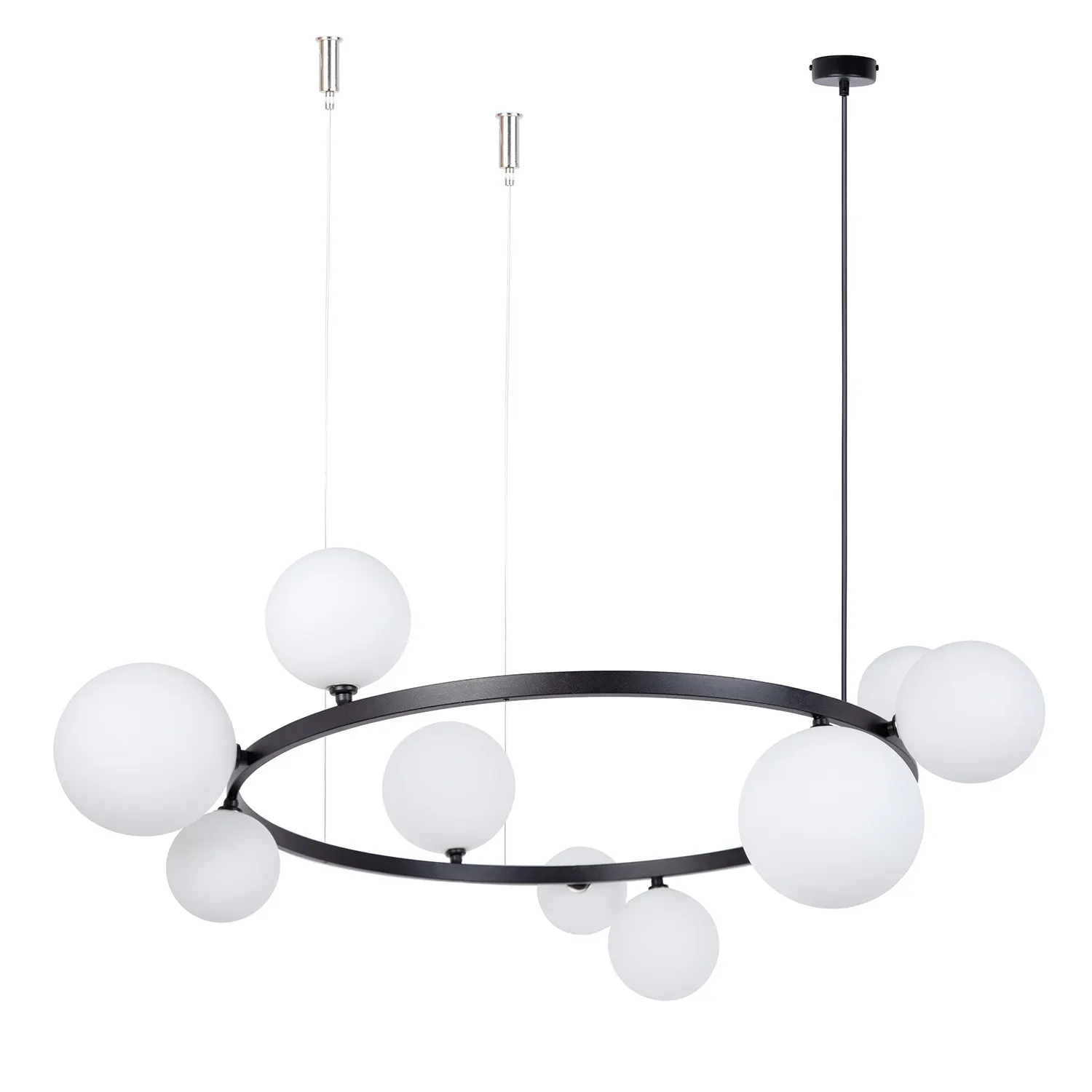 Lampa wisząca BOLERO 9 klosz biały