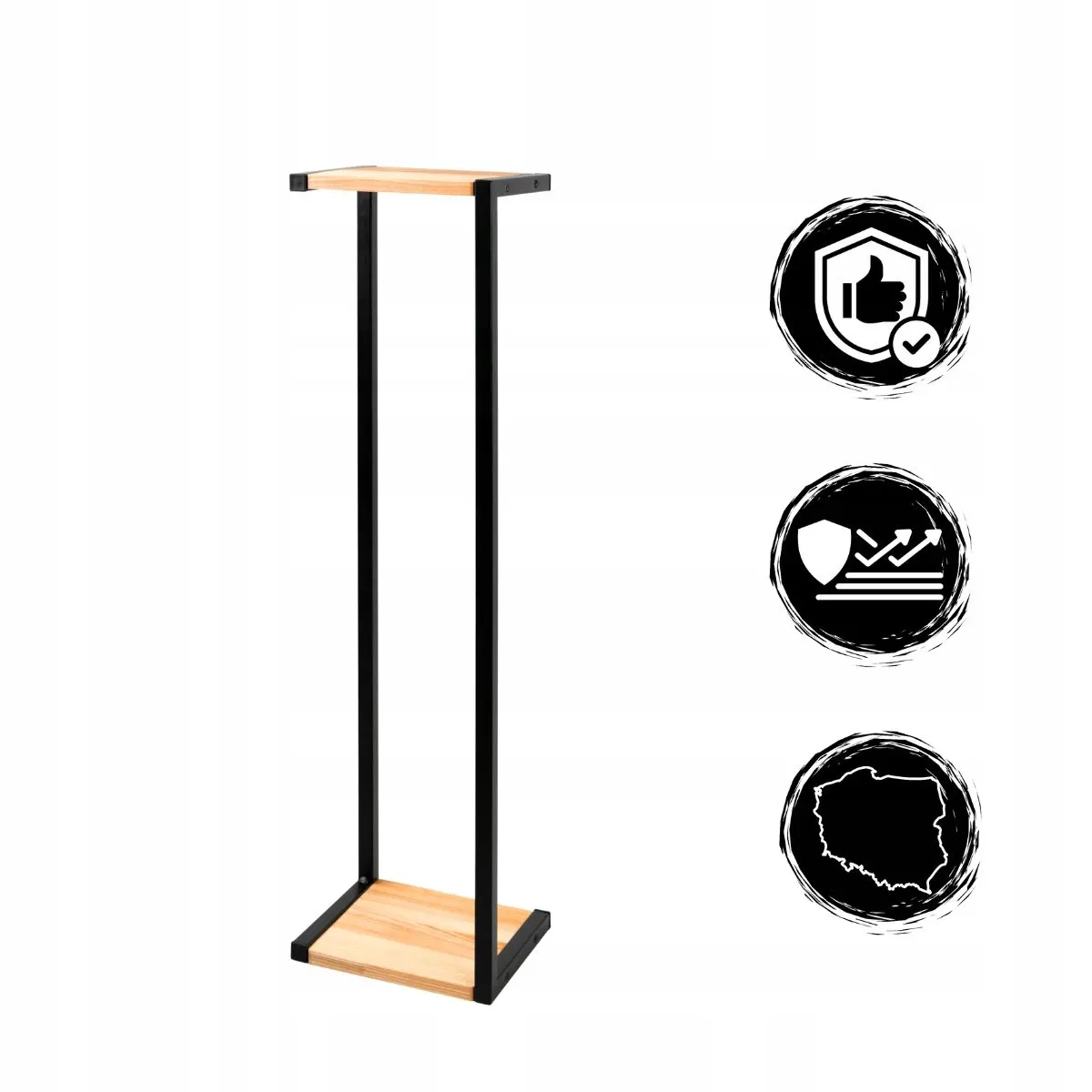 Kwietnik stojący metalowy AMIENS L czarny naturalny - LD_TZ000229