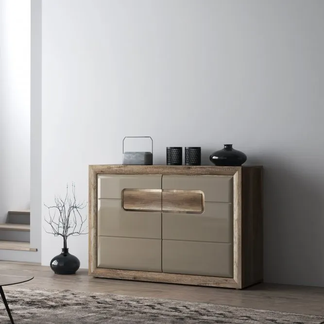 Komoda 2-drzwiowa TIZIANO 134 cm dąb antyczny beżowy - TZK22B-P82