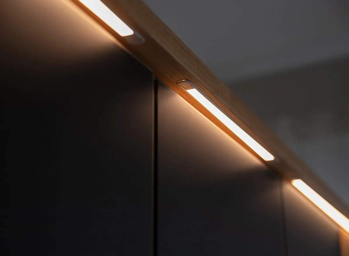 Szafa modułowa 5-drzwiowa ( potrójne drzwi szklane ) RAVELLO Dąb Olejowany, Czarny - ZIRAV05D03SZ