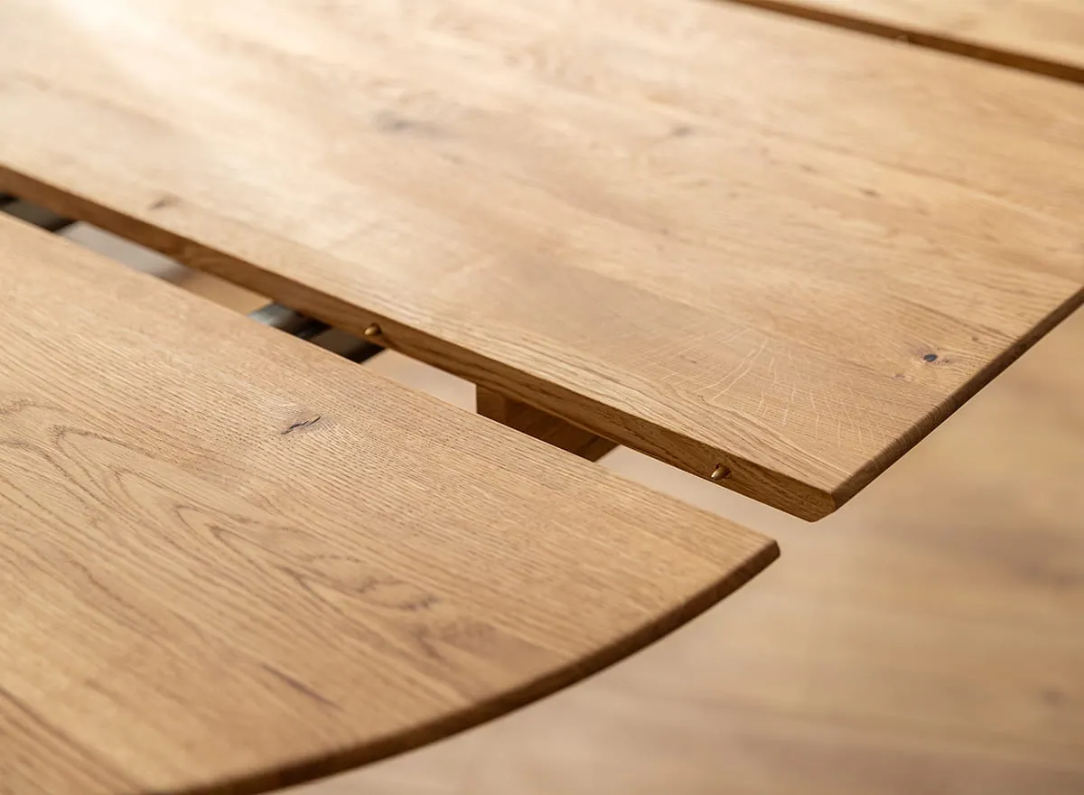 Stół dębowy okrągły ORBETELLO rozkładany 110-160 - dąb olejowany - KULSR110