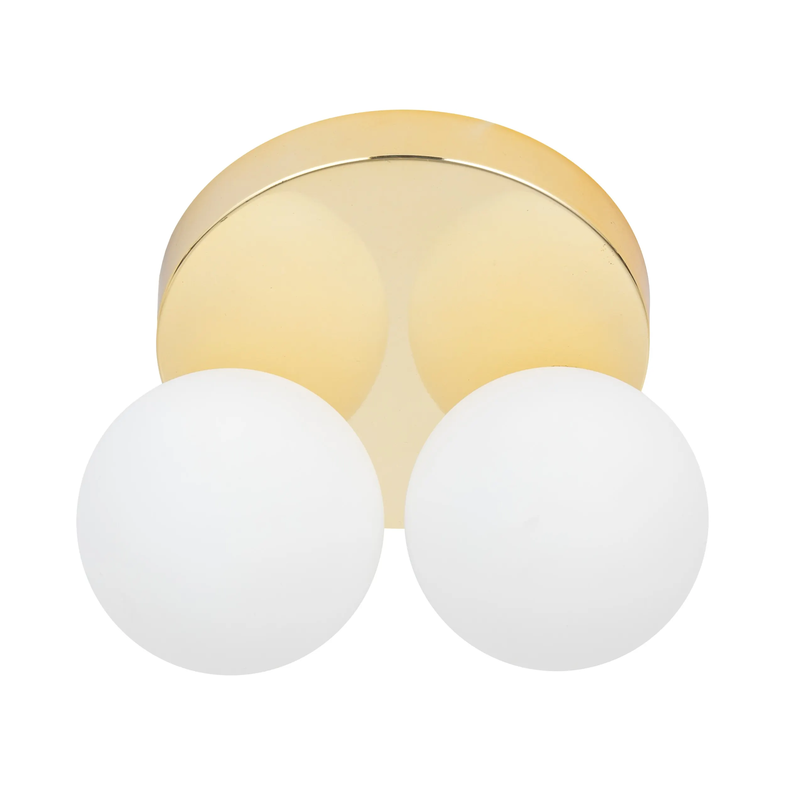 Lampa sufitowa BIANCA złota z białymi okrągłymi szklanymi kloszami na okrągłej podstawie 24x19x15cm - TK_4696