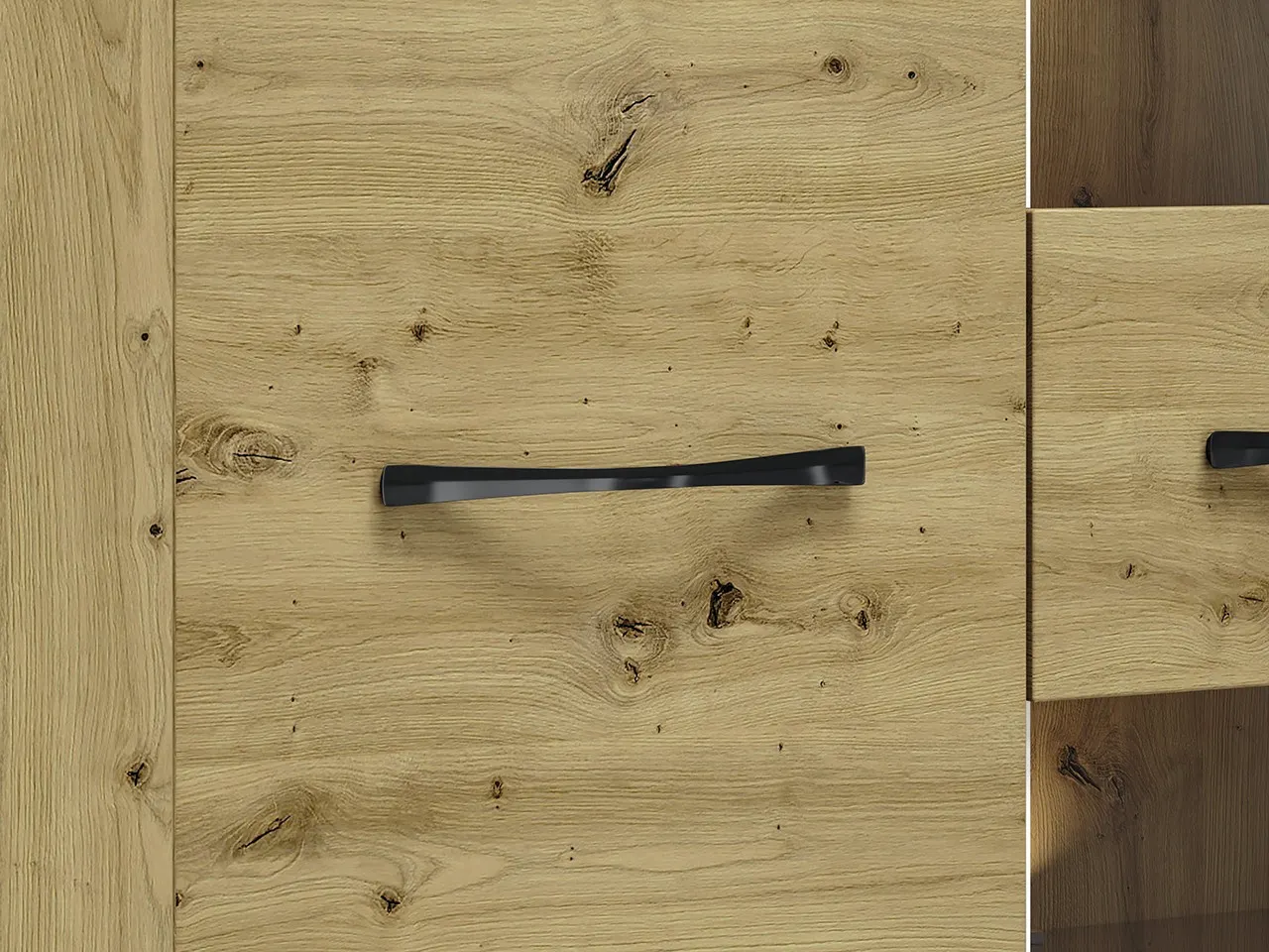 Witryna nIska 2-drzwiowa ARTIS 05 z oświetleniem, dąb artisan - 1ARTI05-001