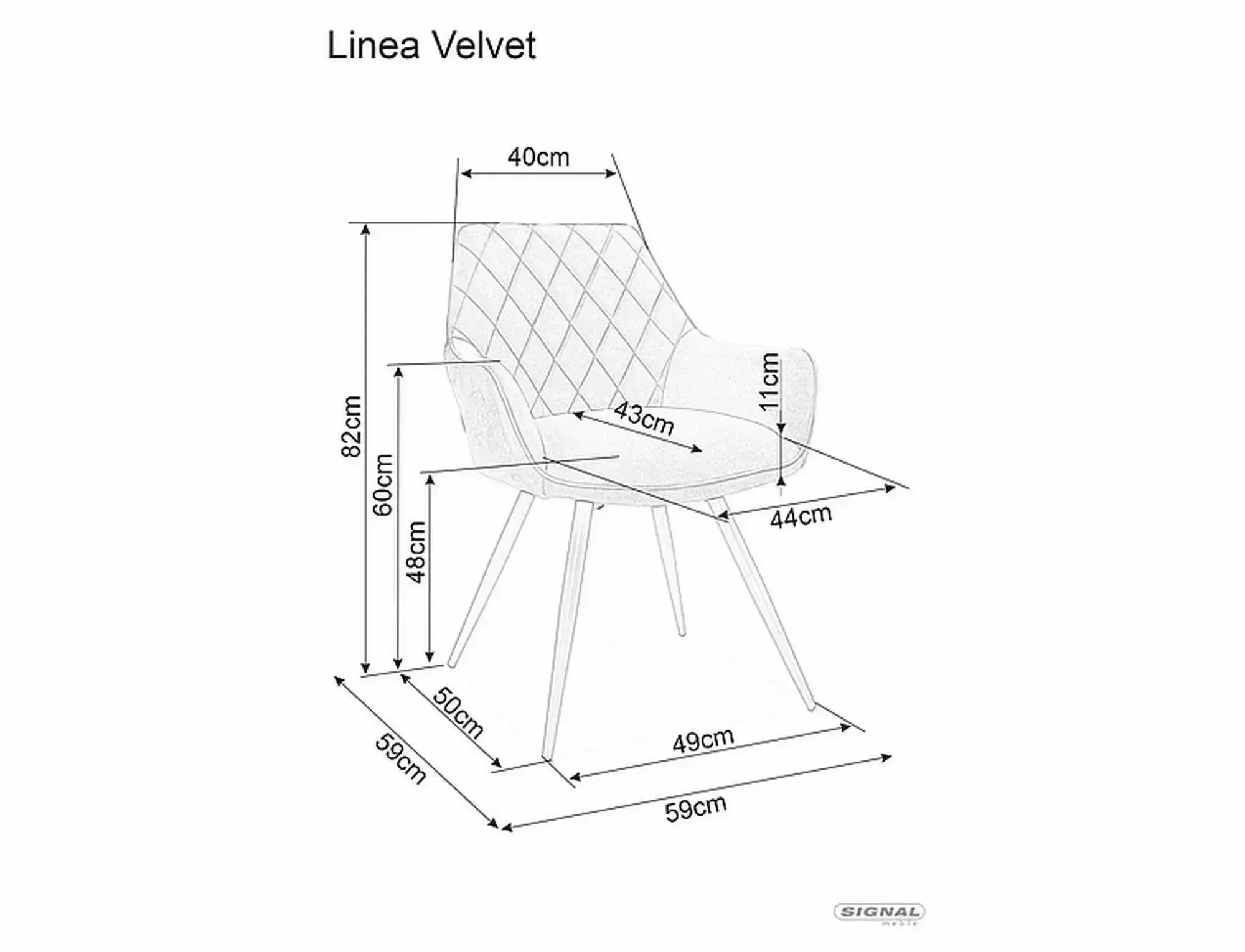 Krzesło LINEA VELVET Bluvel 14 szare czarne nogi - LINEAVCSZ
