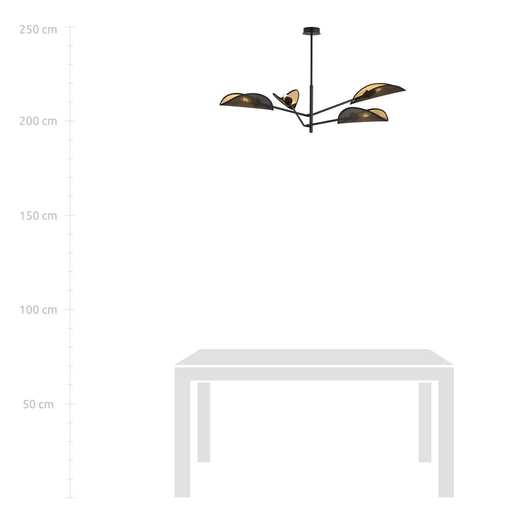 Lampa sufitowa VENE 4 czarny złoty — zdjęcie 8
