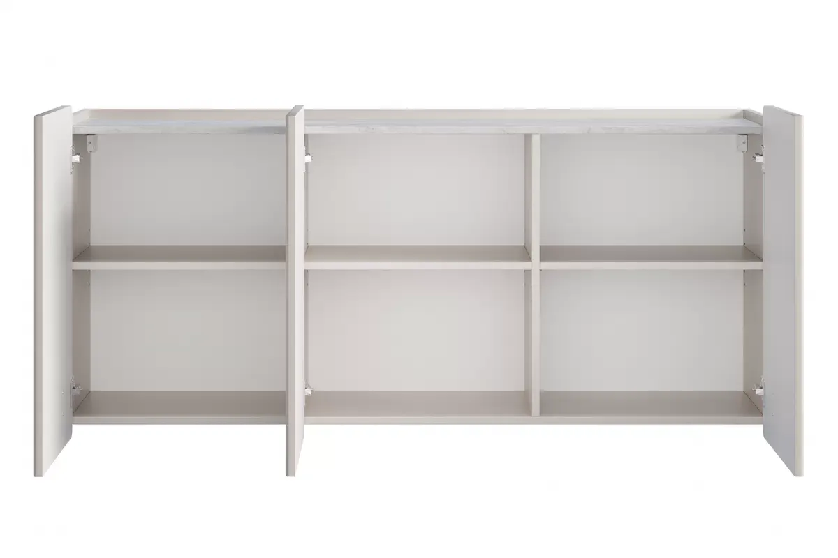 MALMI Komoda 150 3D - cashmere / crema bianca / wisząca / złote uchwyty - B_162314