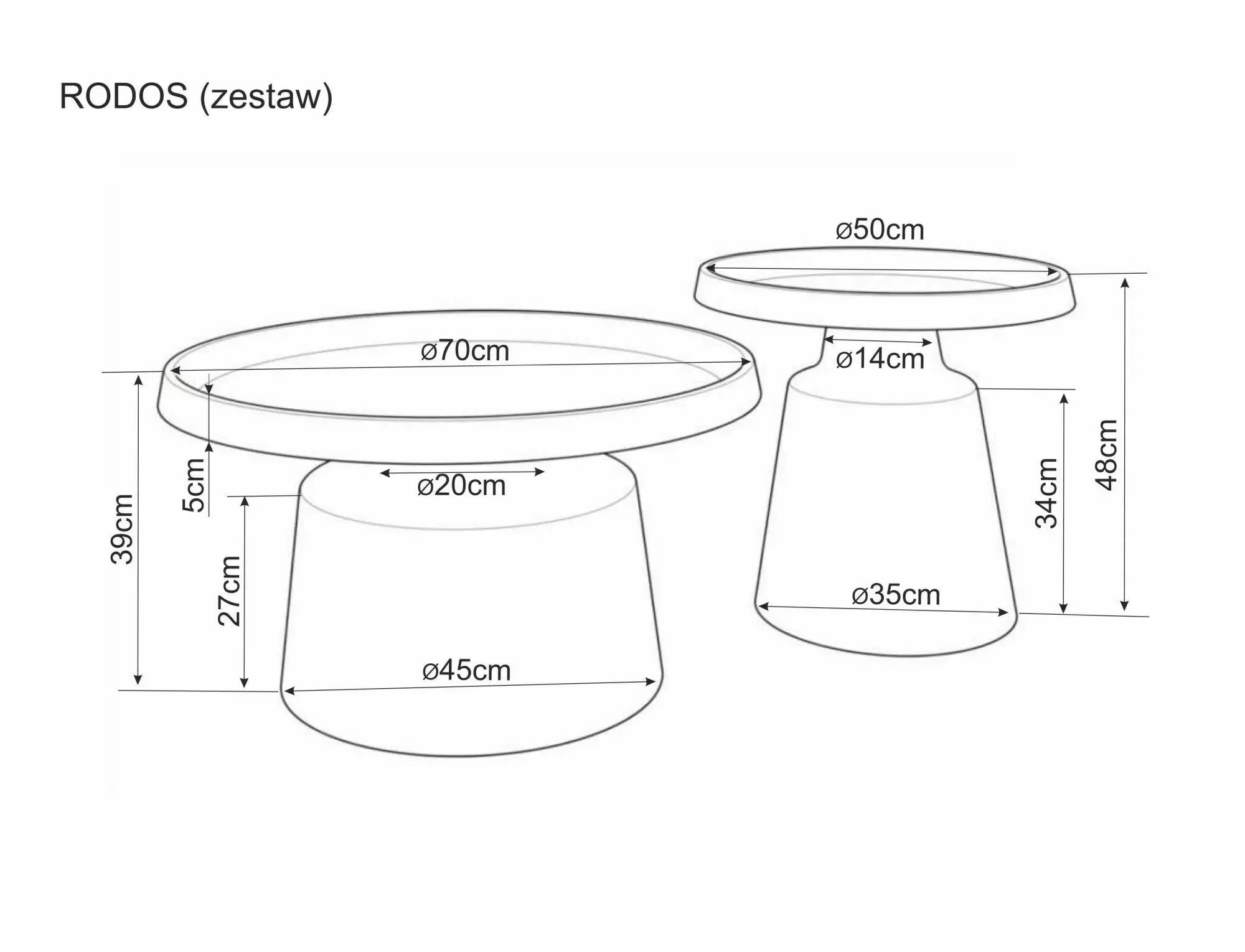 image stolik, stolik nocny, średnica blat, podstawa stołu, wymiary