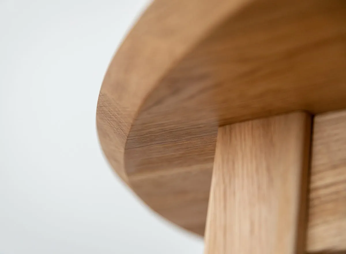 Stół dębowy okrągły ORBETELLO rozkładany 90x90(140-190) - dąb olejowany - KULSR90_2X50