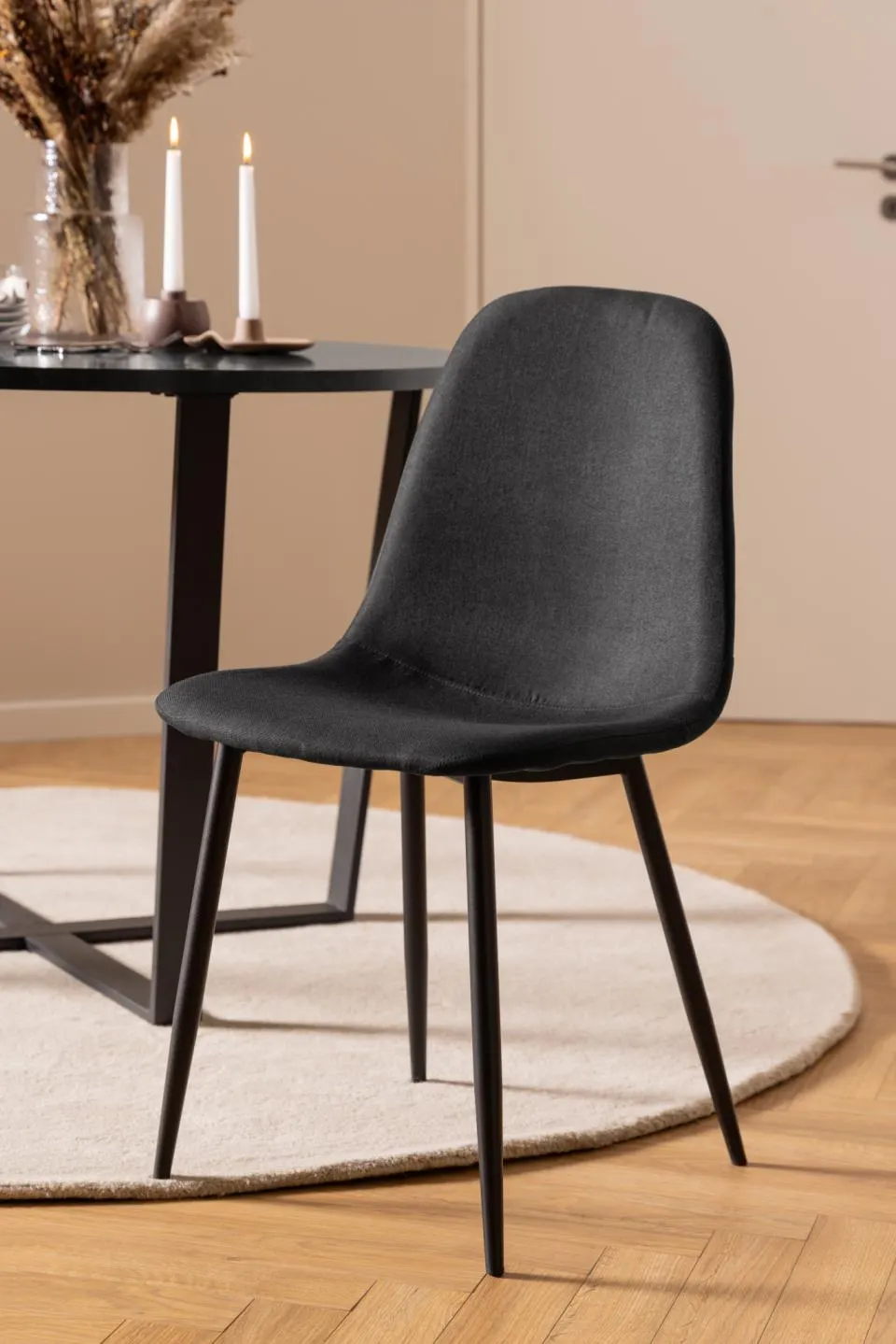 Krzesło tapicerowane Aruba Czarny, Czarny ( zestaw 4 sztuk ) - 0000102086