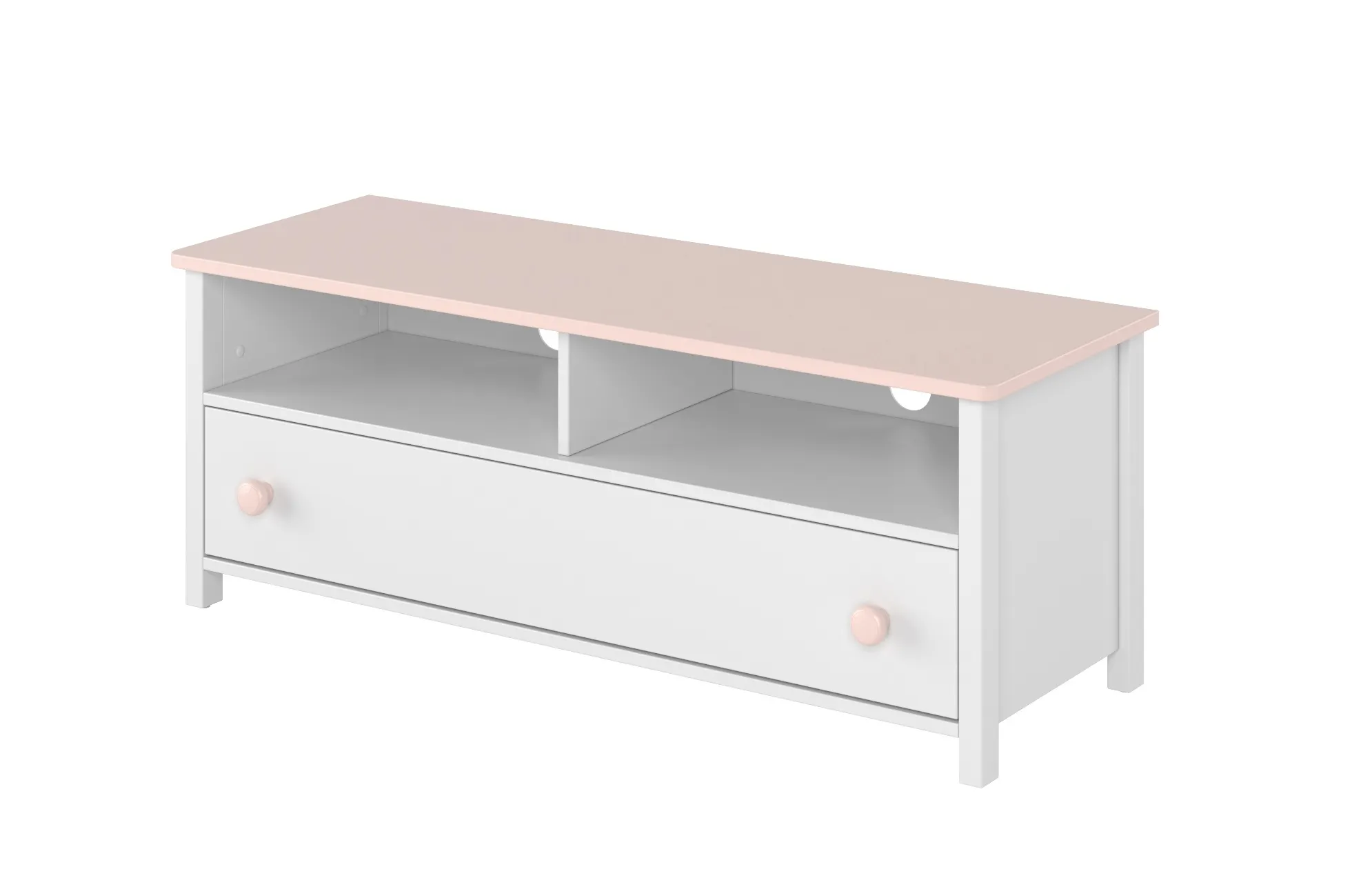 Szafka RTV dziecięca LUNA LN-13 biało-różowa