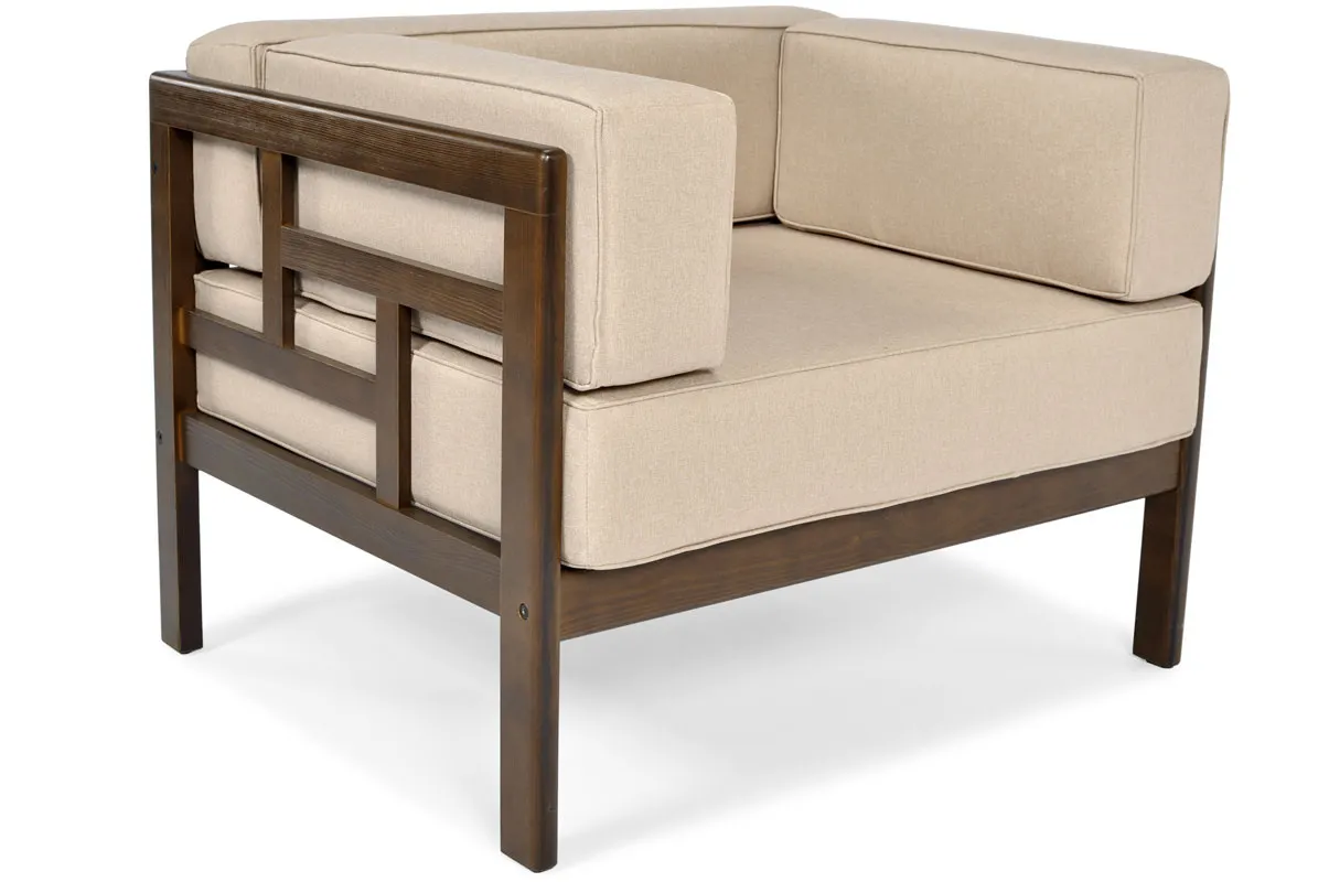 Fotel ogrodowy EDEN - brązowy, beżowy