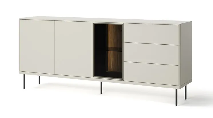 Komoda 3-drzwiowa z szufladami LED Epiro EP-05 194cm kaszmir