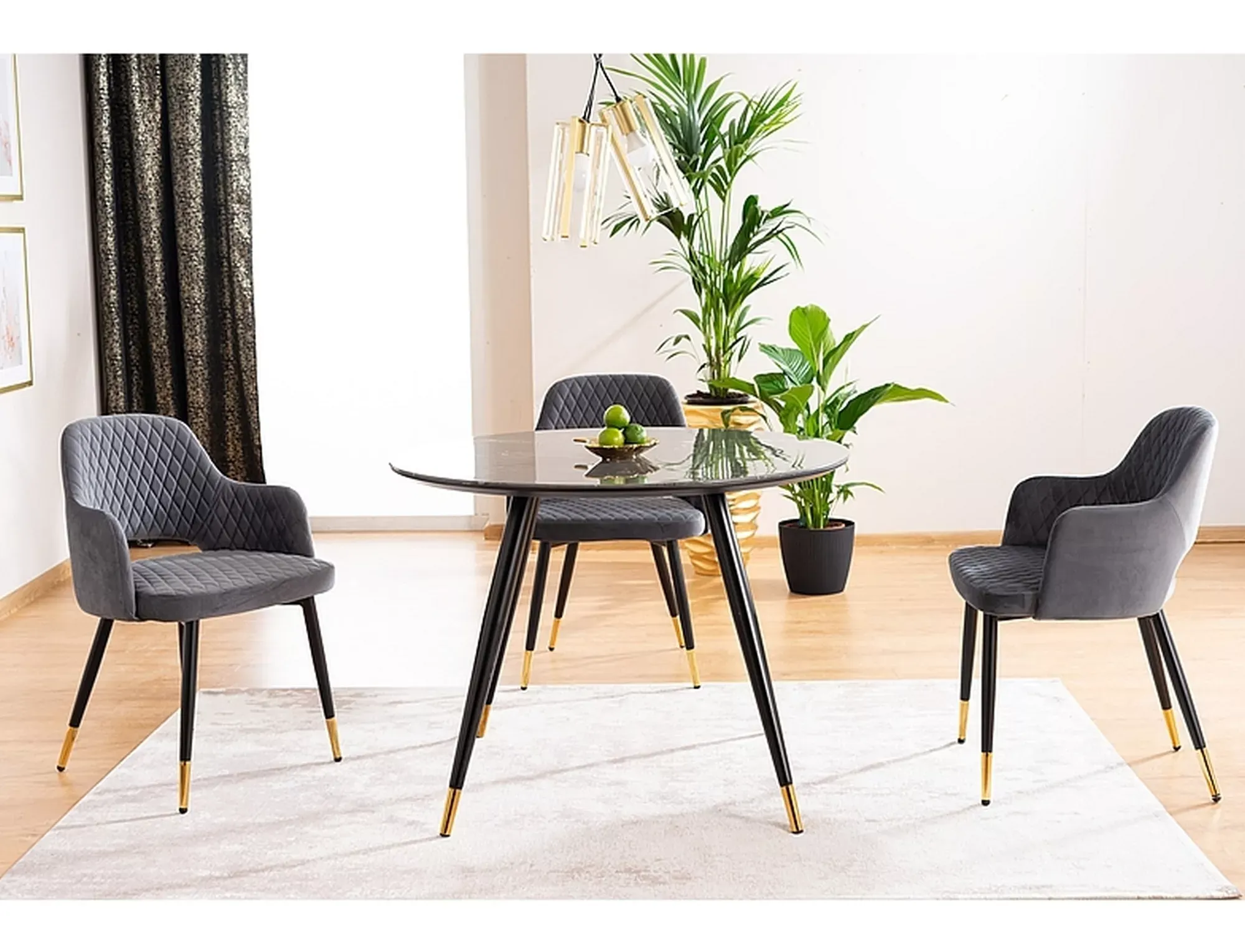 Stół okrągły CYRYL II 100cm czarny z efektem kamienia nowoczesny Signal - CYRYLCCFI100