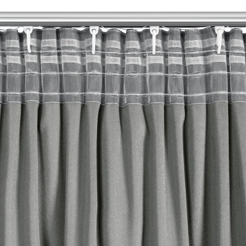 ZASŁONA GOTOWA CARLI NA TAŚMIE 140 X 270 CM SREBRNY - EU_454034