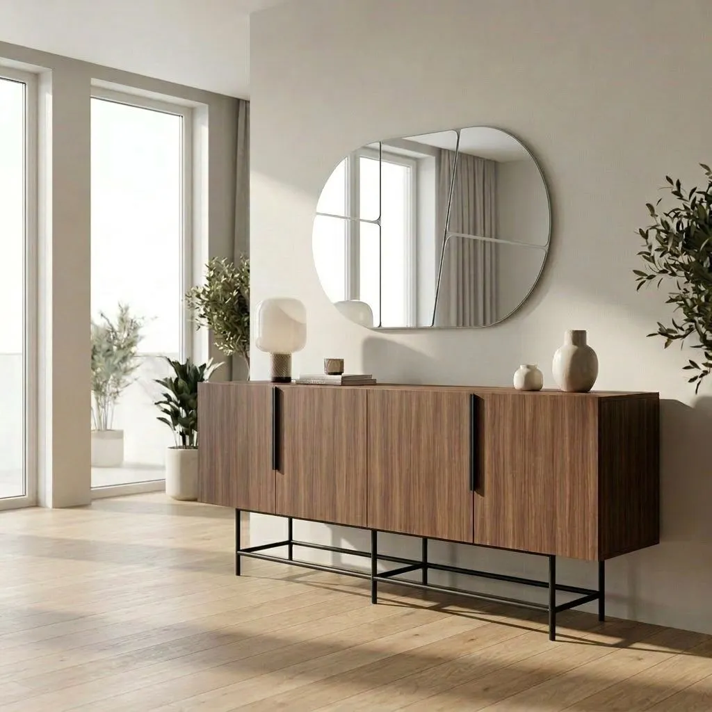 Konsola 4-drzwiowa ELDIA 200 cm orzech Milano czarna - ASI_632NRD1211