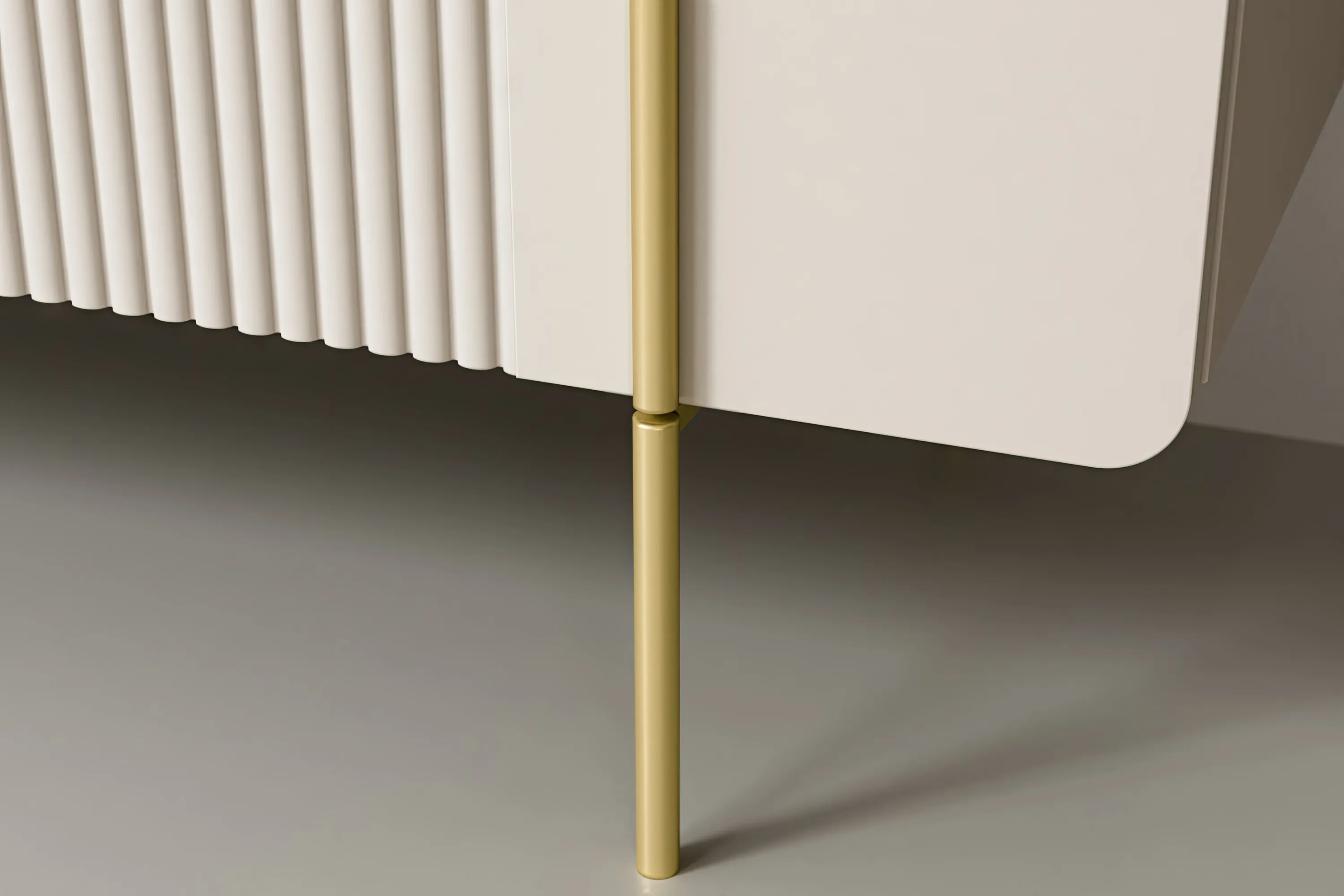 Komoda 3-drzwiowa MALMI 150cm - kaszmirowa złote nogi - B_167024