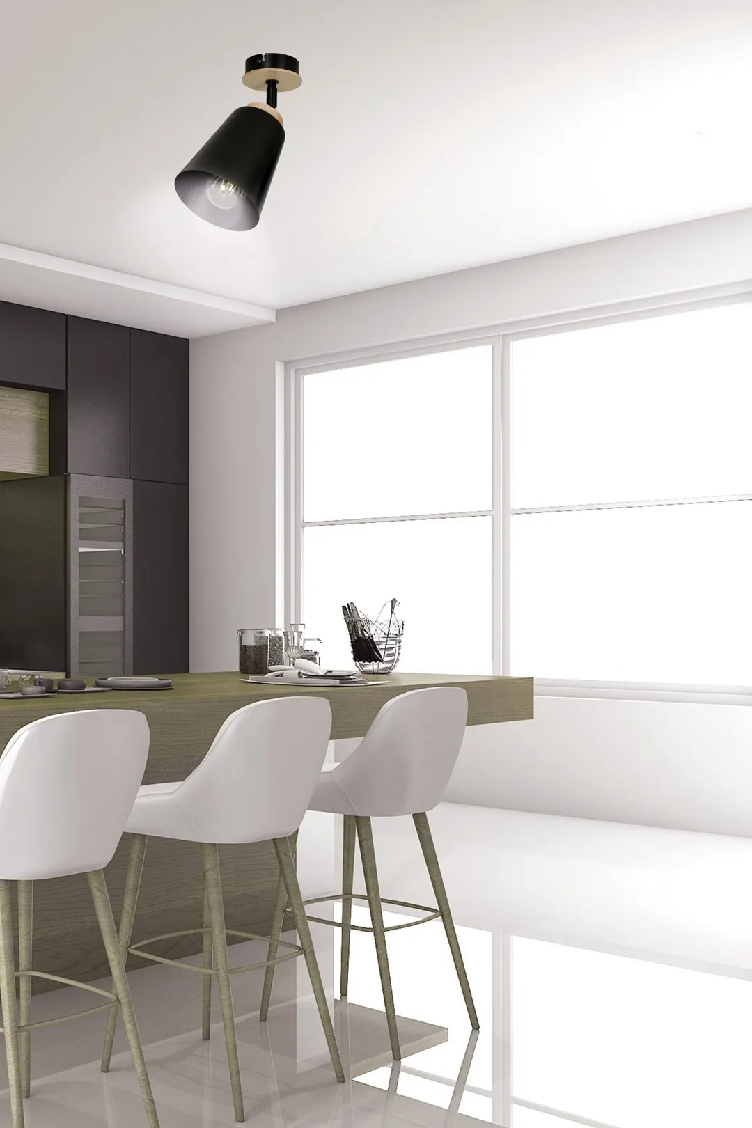 Lampa sufitowa ATLAS Czarny 725/1 - 725/1