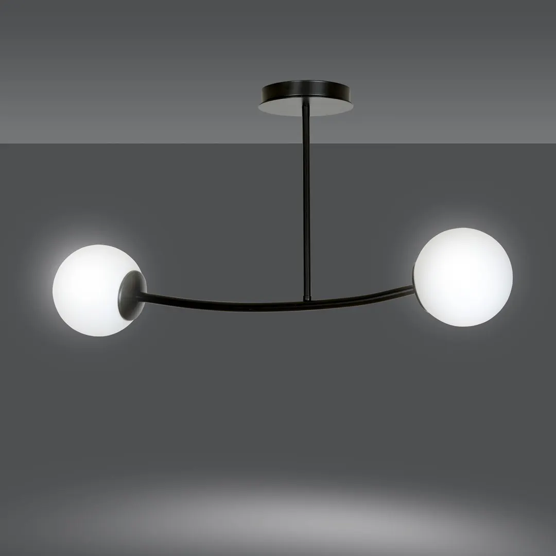Lampa wisząca HALLDOR 2 czarny biały — zdjęcie 3