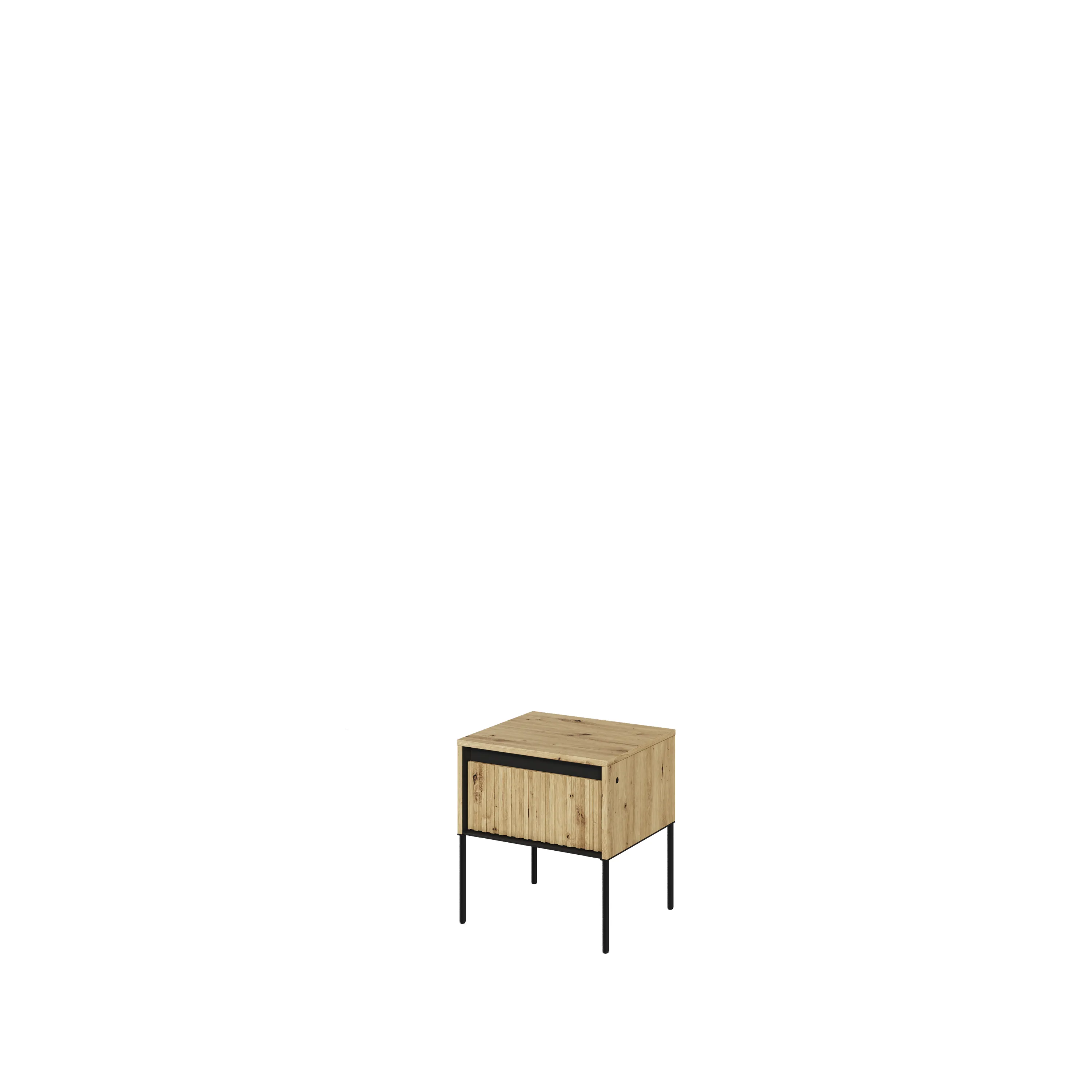Szafka nocna z oświetleniem TREND TR-10 1S dąb artisan/czarny