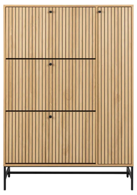 Szafka na buty 1-drzwiowa z 3 klapami ALBANY 2 efekt drewna 140x99x35 - H000024286