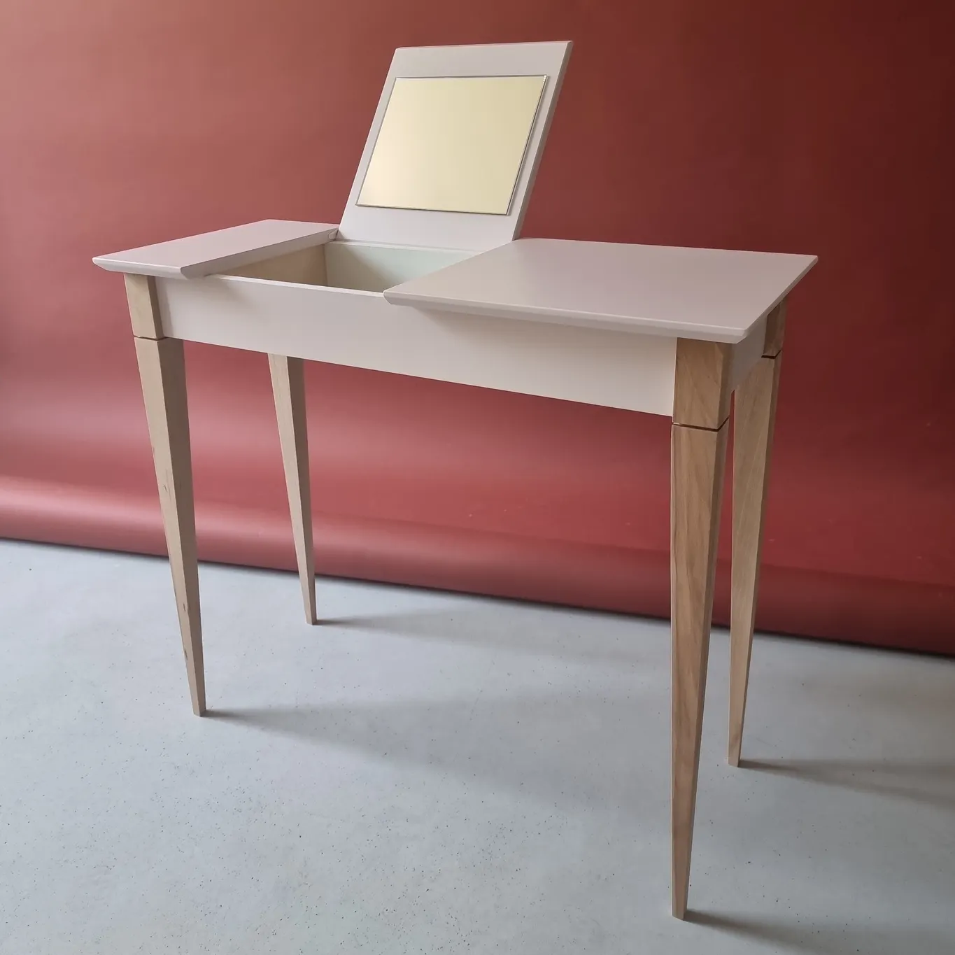 Toaletka z lustrem MIMO 85x35cm beżowy naturalny - NRAGABADTMI24