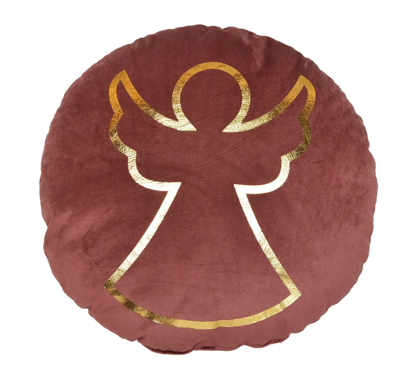 Poduszka świąteczna okrągła ZE ZŁOTYM ANIOŁEM różowa Poduszka świąteczna okrągła ZE ZŁOTYM ANIOŁEM różowa