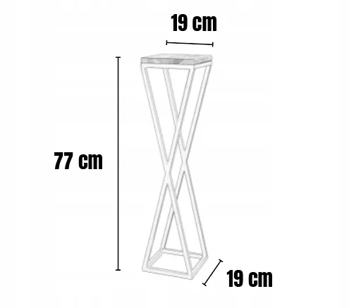 Kwietnik stojący VICHY M metal drewno olejowane czarny naturalny - LD_TZ000223