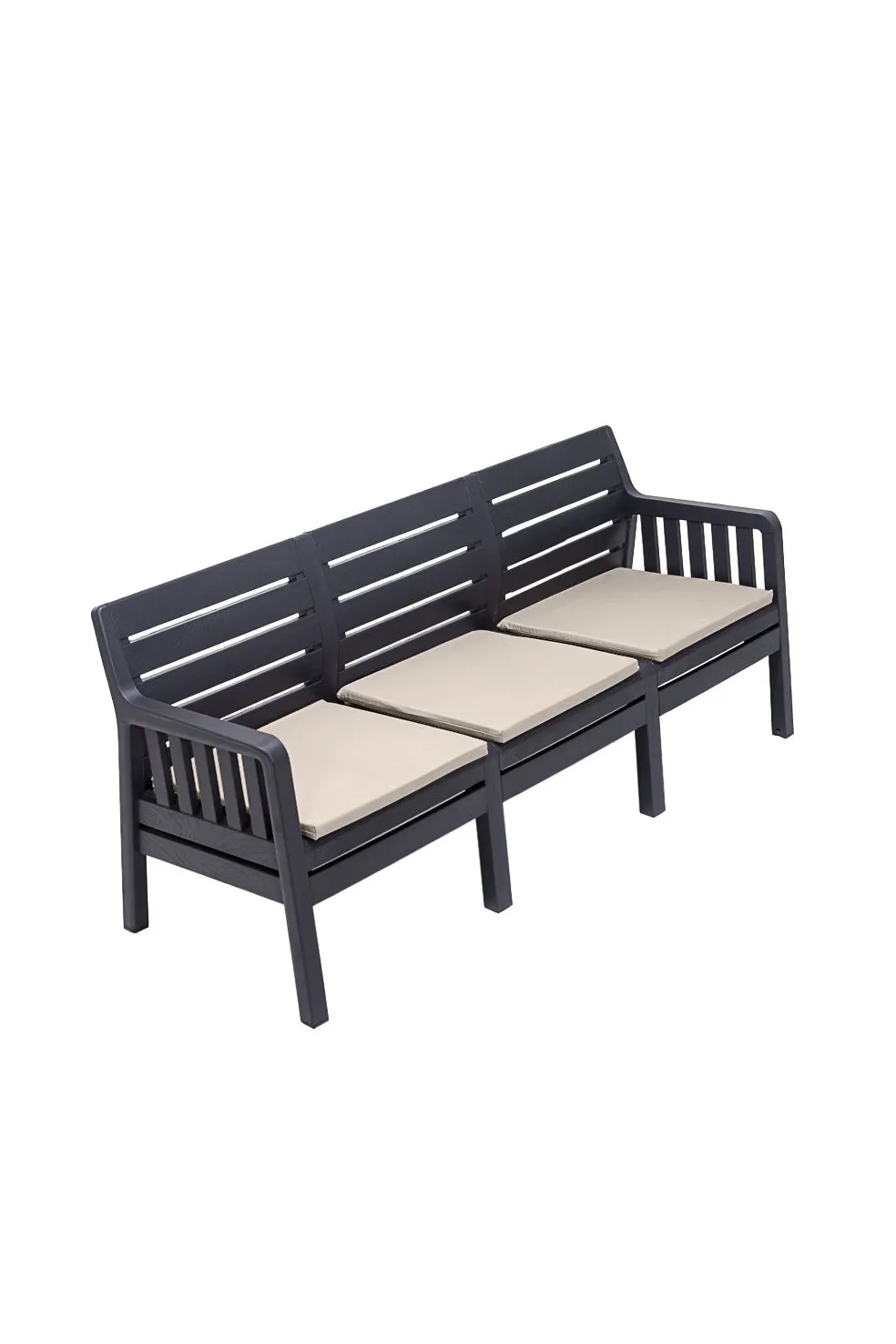 Sofa ogrodowa 3-osobowa LARA 190 cm antracytowa Ławka, Meble, Kanapa