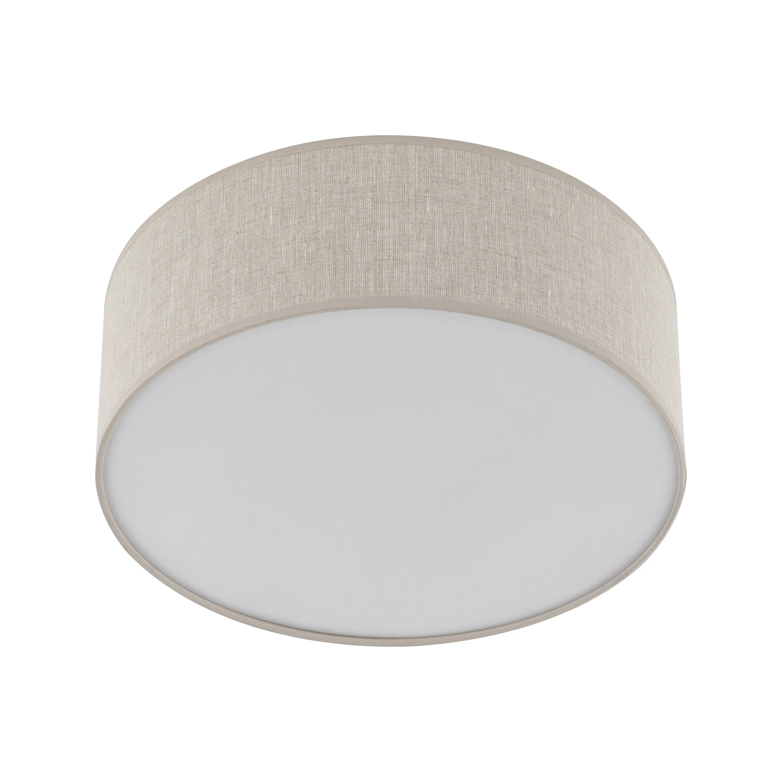 Lampa sufitowa NICOLA brązowa z białym kloszem okrągła 38x14cm - TK_10199