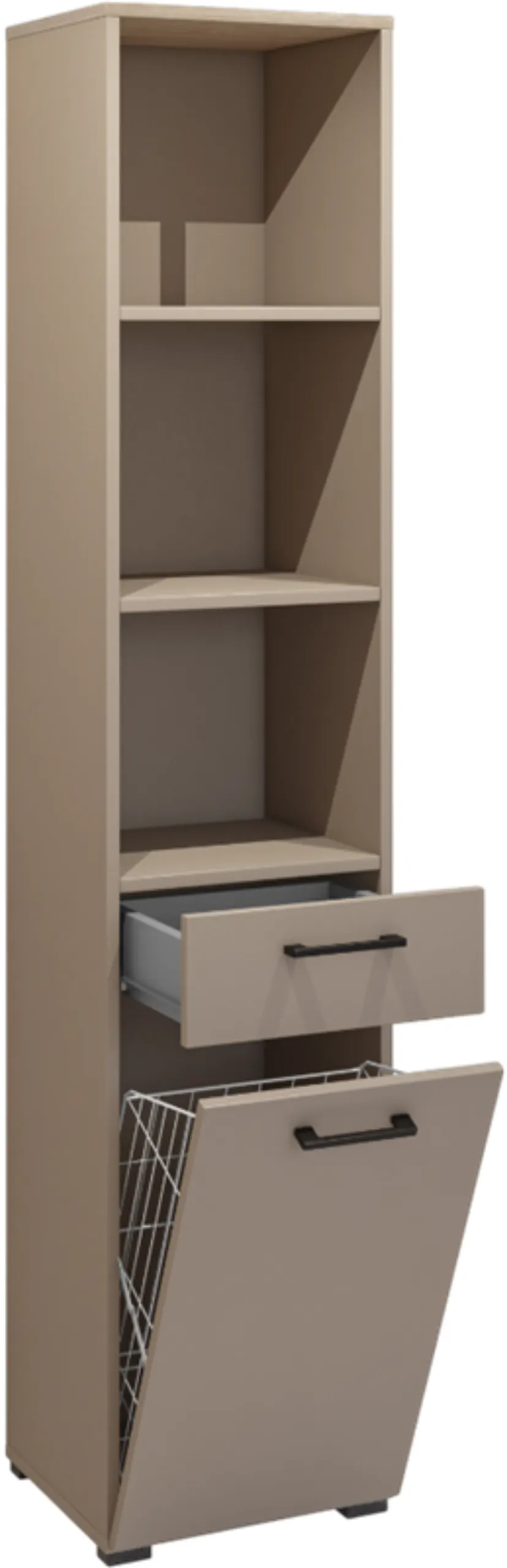 Regał z koszem na pranie i szufladą ROSA 197x40 congo efekt drewna - 30CDNO66