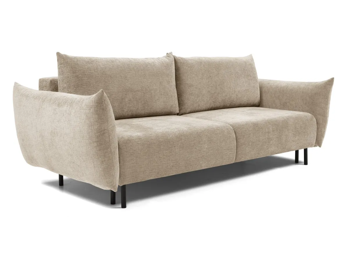 Sofa rozkładana z pojemnikiem ADEL 240 cm beżowa Kanapa, Meble, Poduszka, Wystrój domu