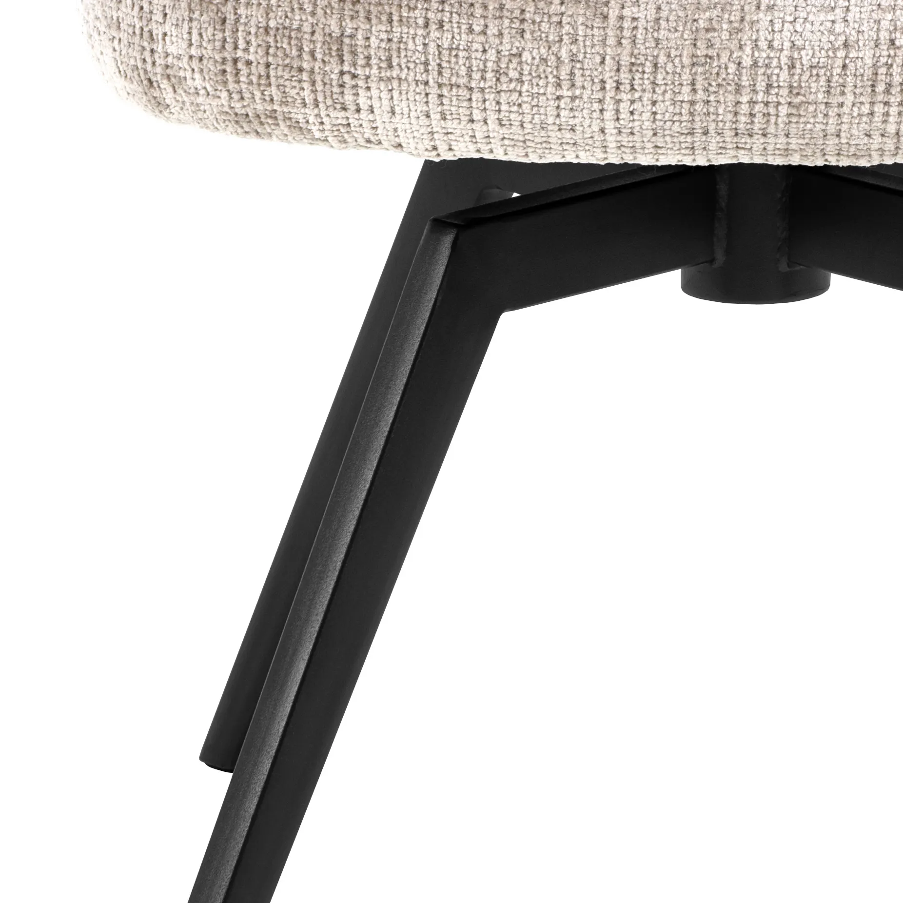 Krzesło obrotowe okrągłe DARLENE 2 z podłokietnikami beżowy/czarny - 0000109362