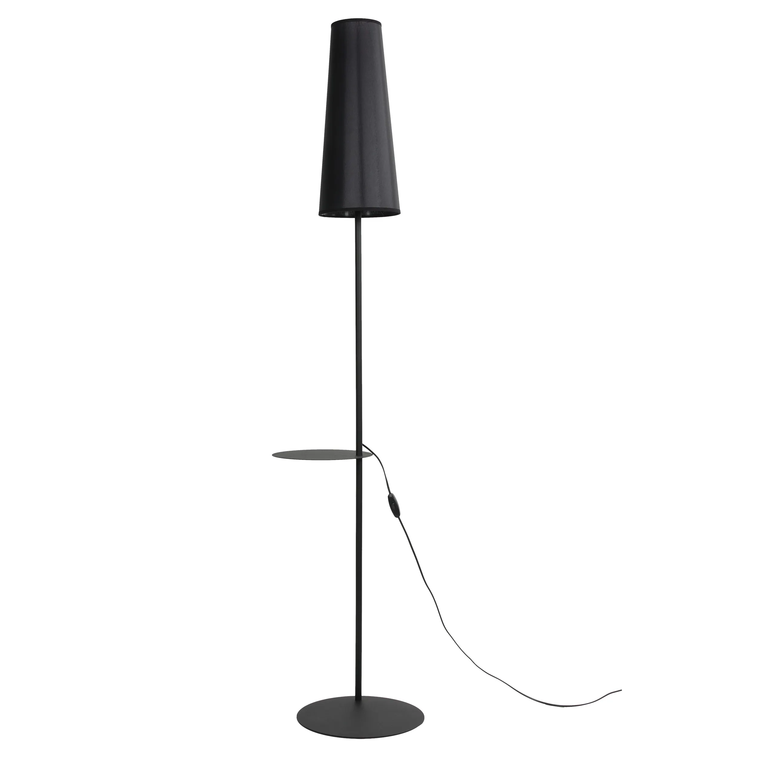 Lampa podłogowa ZING czarna ze stoliczkiem 80x19x15cm - TK_5959